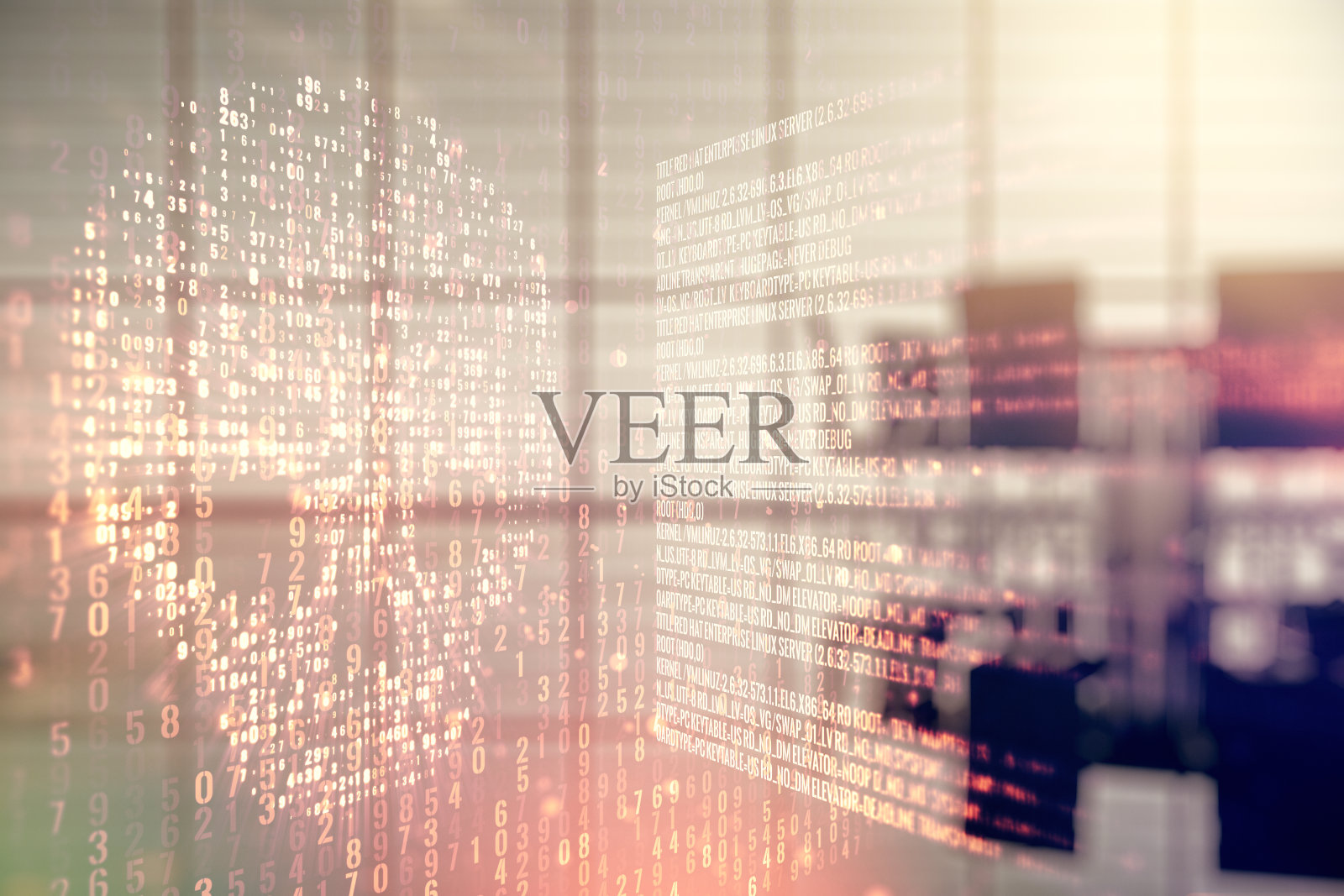 摘要虚拟代码骷髅全息图以现代共同工作室为背景，提出了网络犯罪和黑客的概念。Multiexposure照片摄影图片