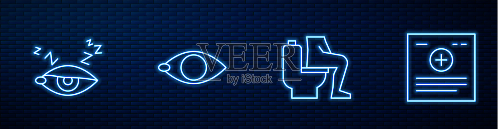 设线便秘失眠失明插画图片素材