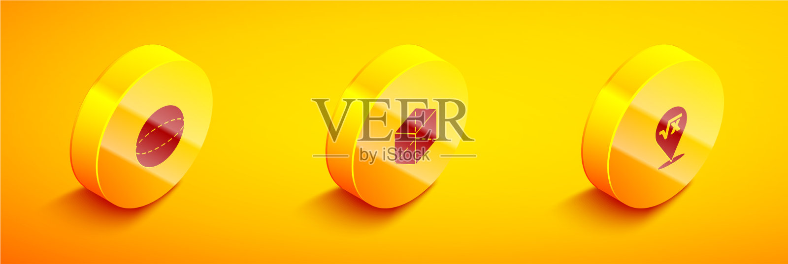 集等距几何图形球体立方体和图标素材