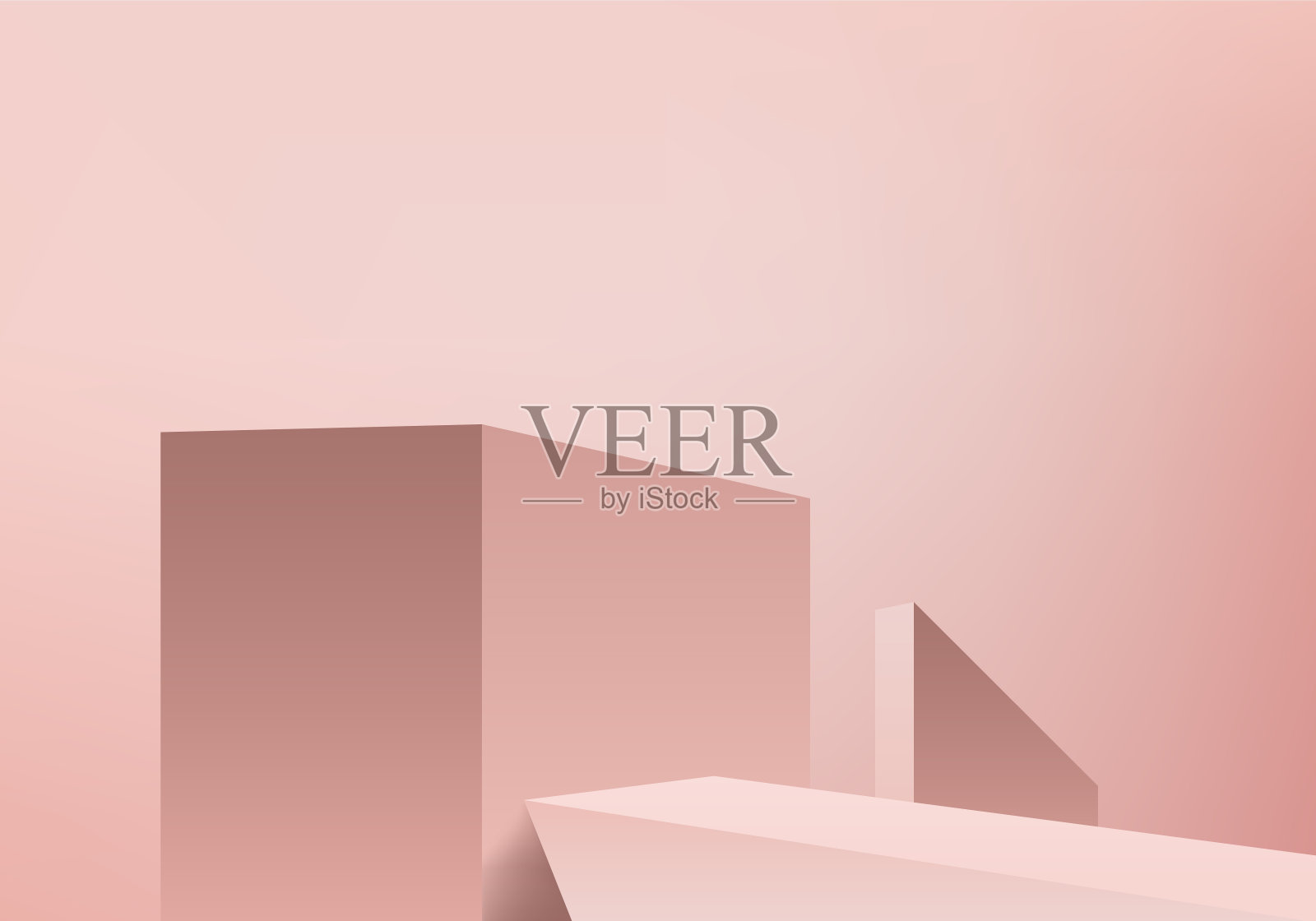 3d背景产品展示最小的讲台场景与几何平台。背景矢量3d与获奖者奖台。展示化妆品。舞台展示在台座上的现代工作室粉红色粉彩插画图片素材