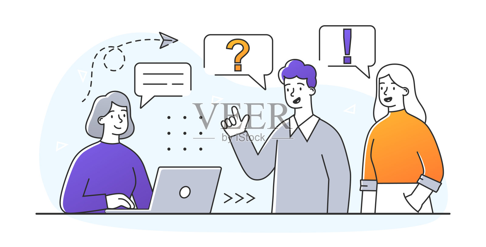 常见问题解答业务隐喻插画图片素材