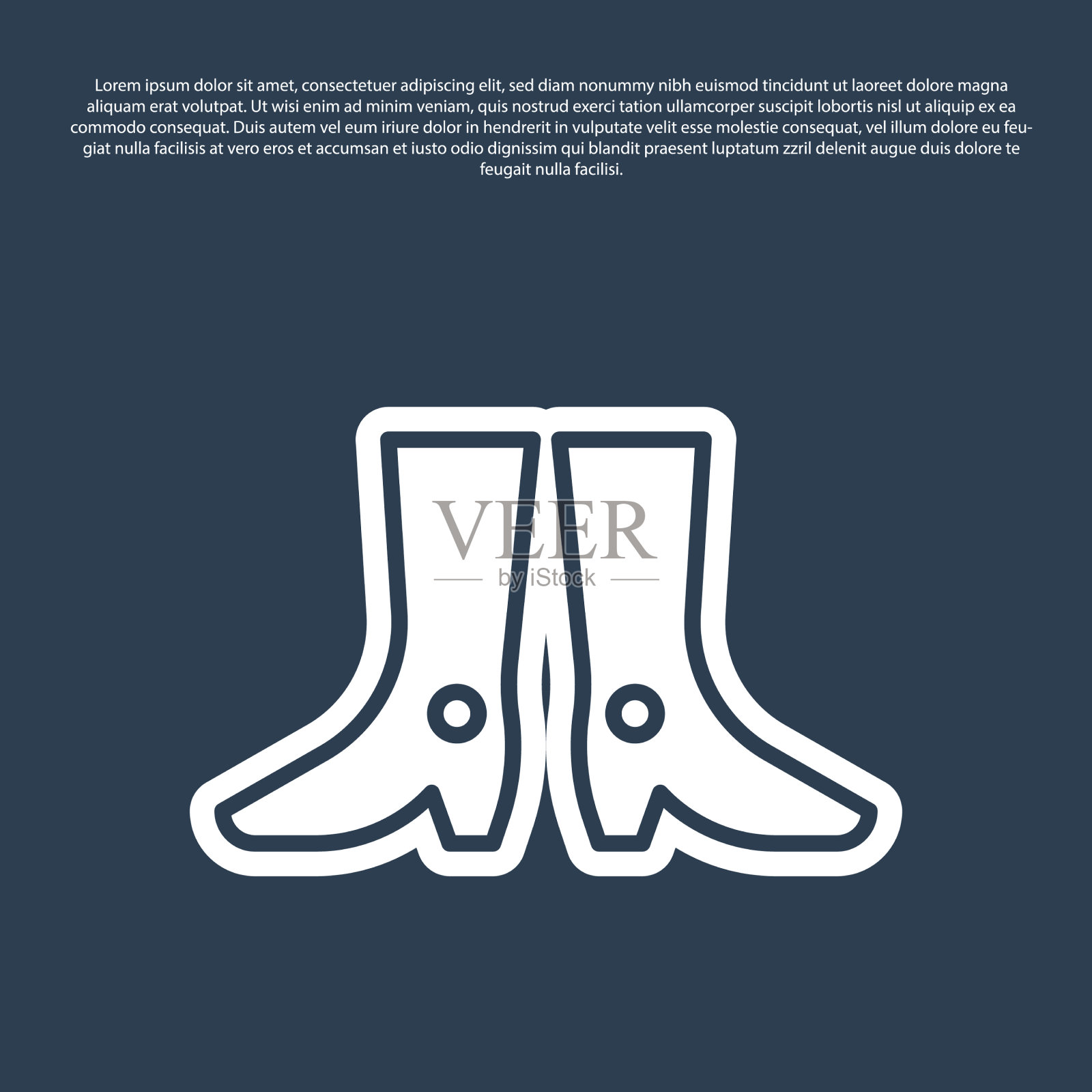 蓝线乌克兰国家鞋类图标插画图片素材