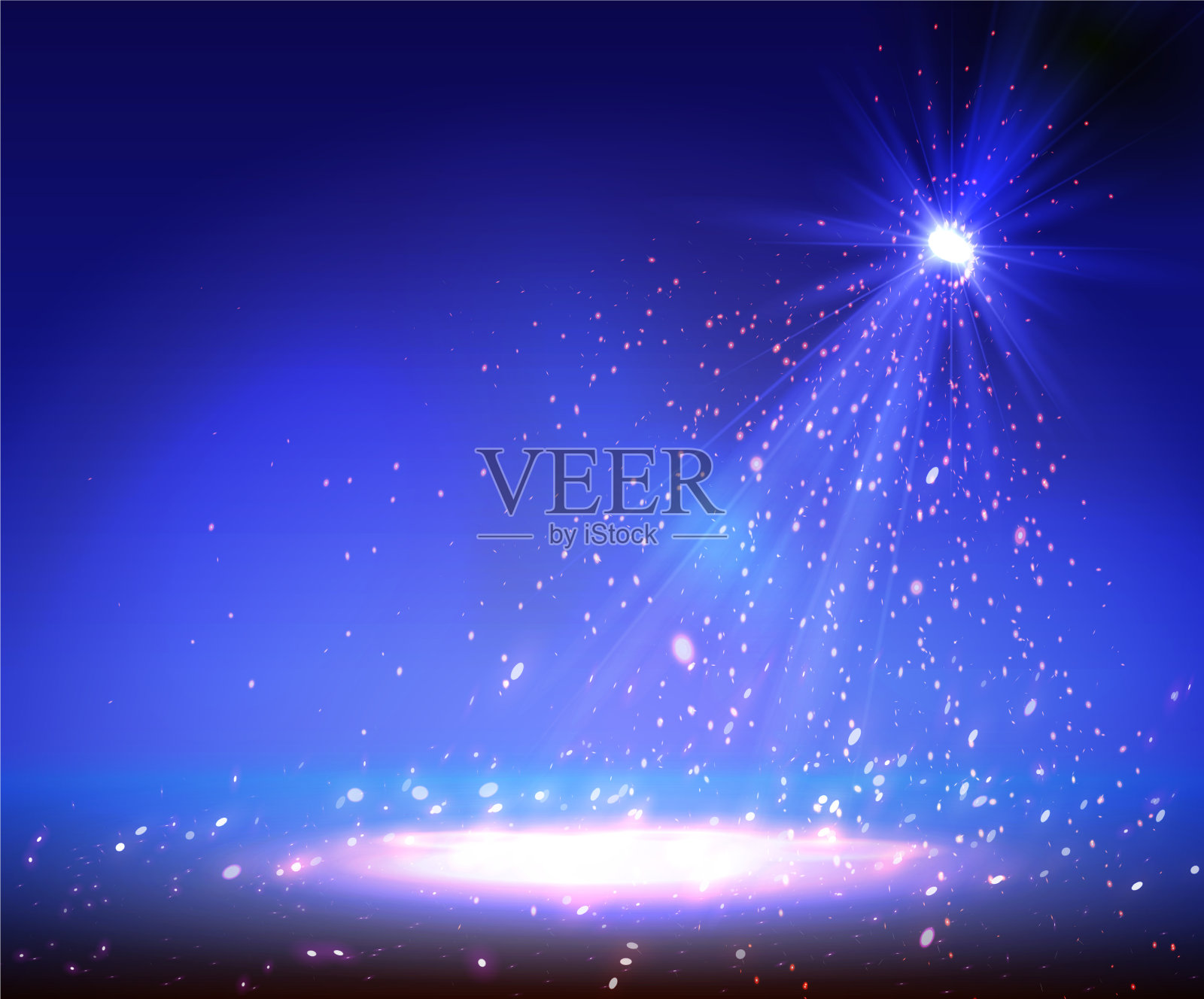 舞台上星光璀璨，尘埃飞扬插画图片素材