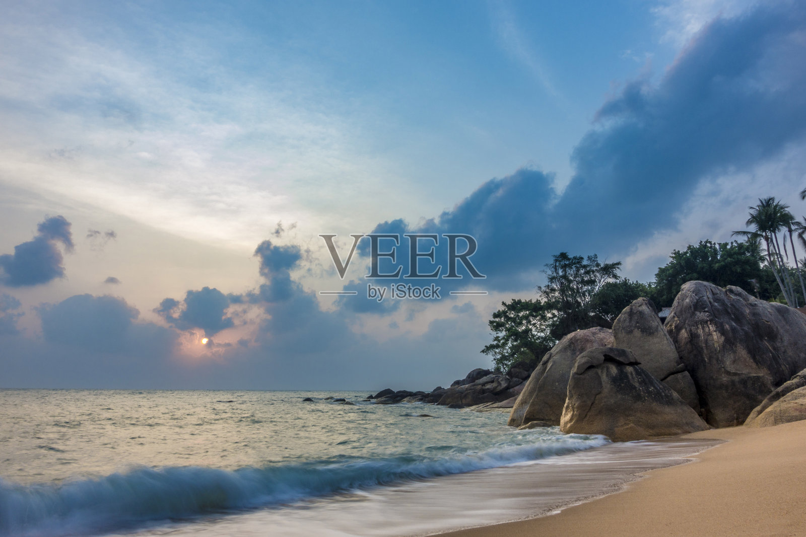 珊瑚湾海滩，苏梅岛，泰国，亚洲照片摄影图片