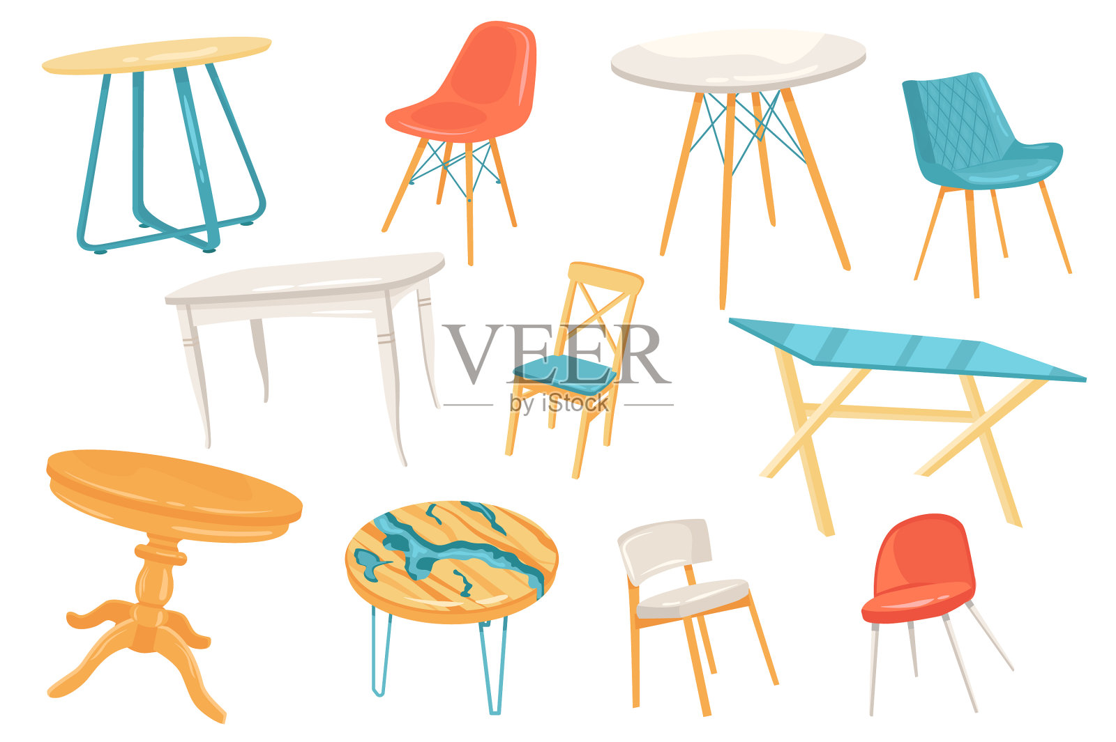 家具为室内元素孤立集设计元素图片