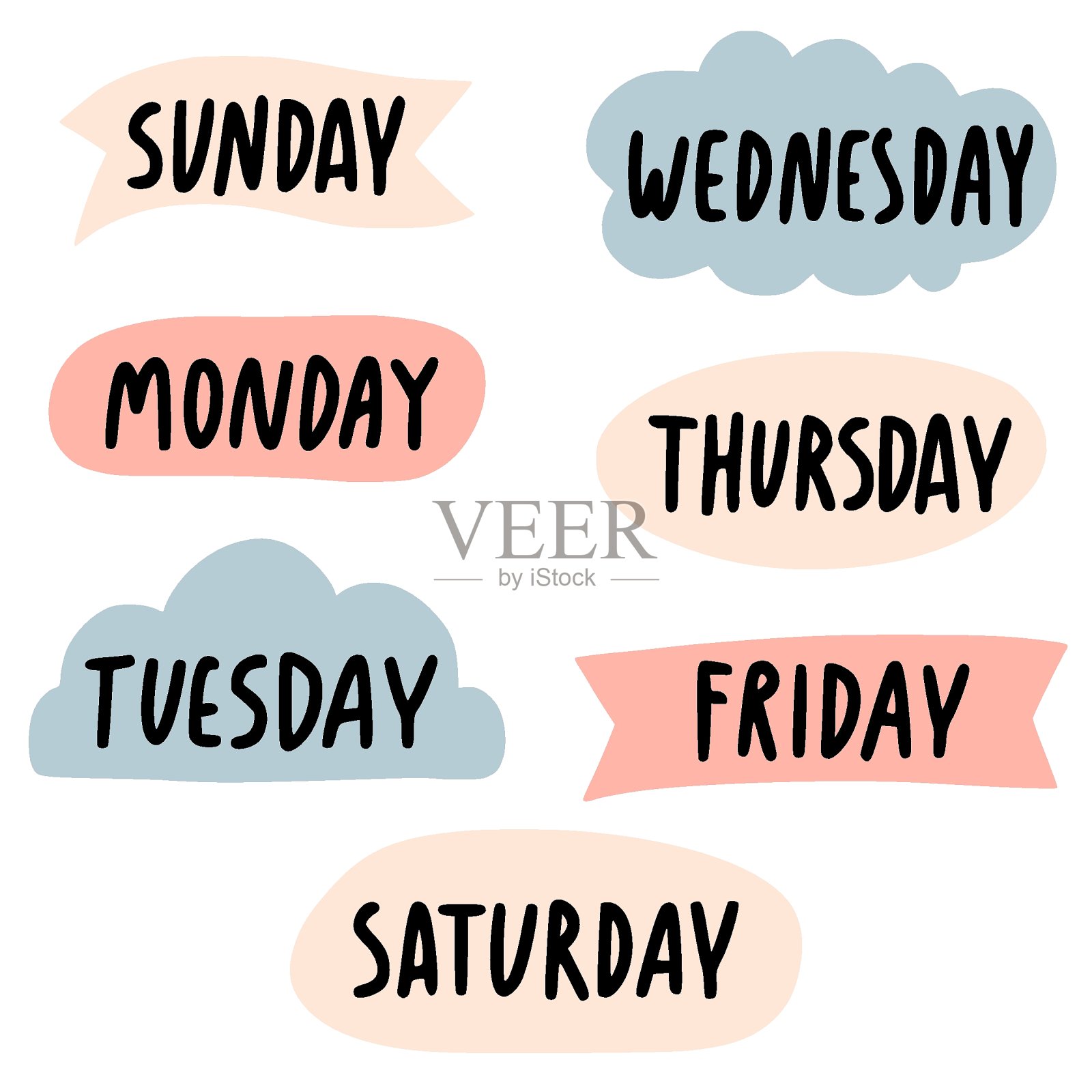 写满泡泡的字插画图片素材