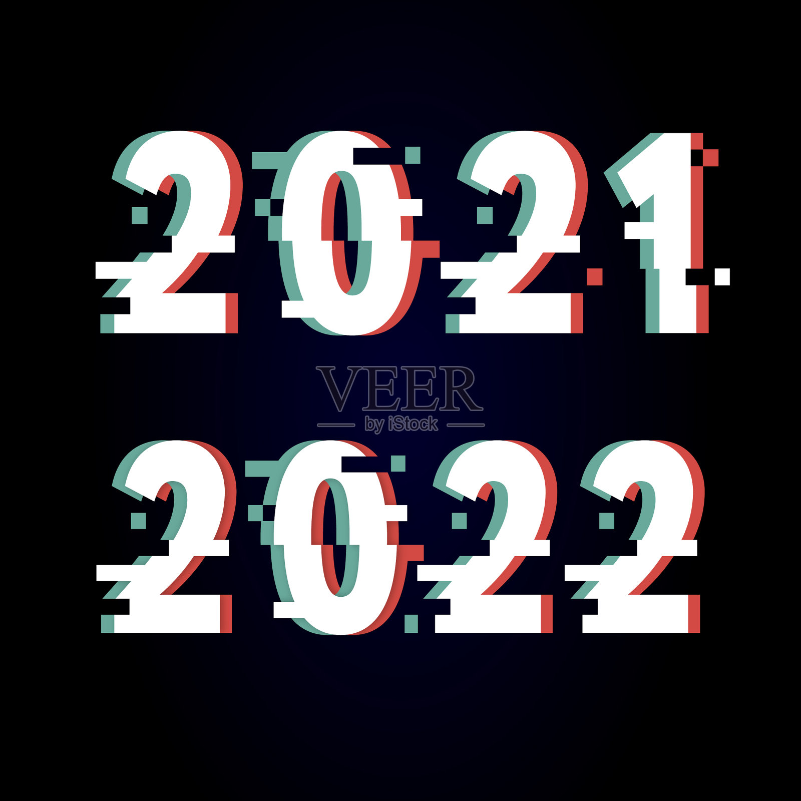 2021年新年快乐2022年设计故障现代设计模板素材