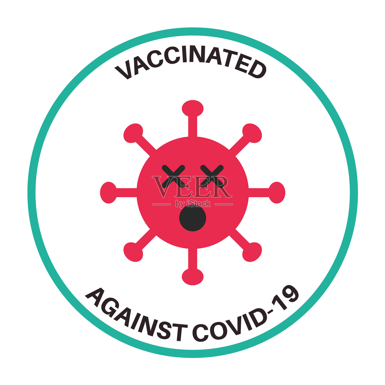 有趣的疫苗徽章或表情符号病毒设计元素图片