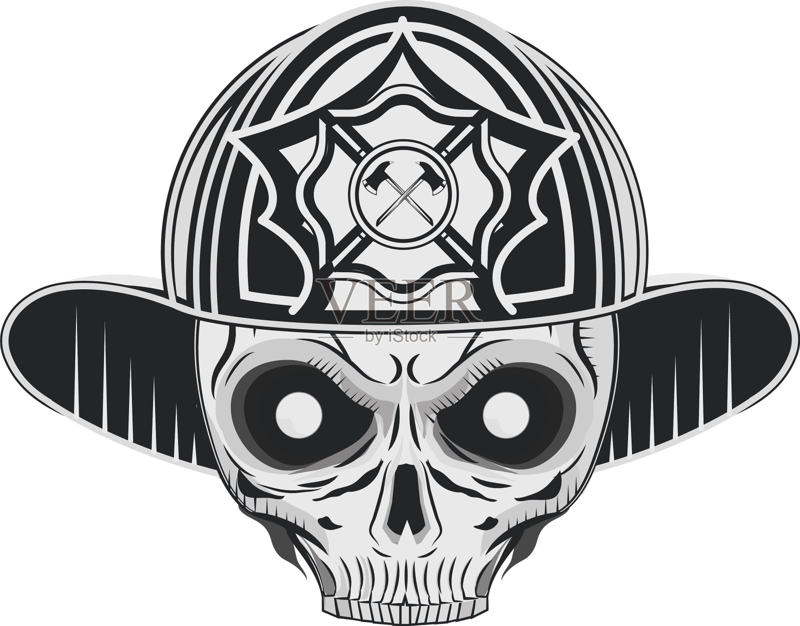 头戴头盔的消防员设计元素图片