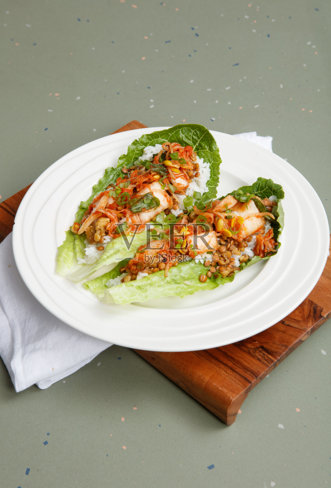 素食生菜包照片摄影图片