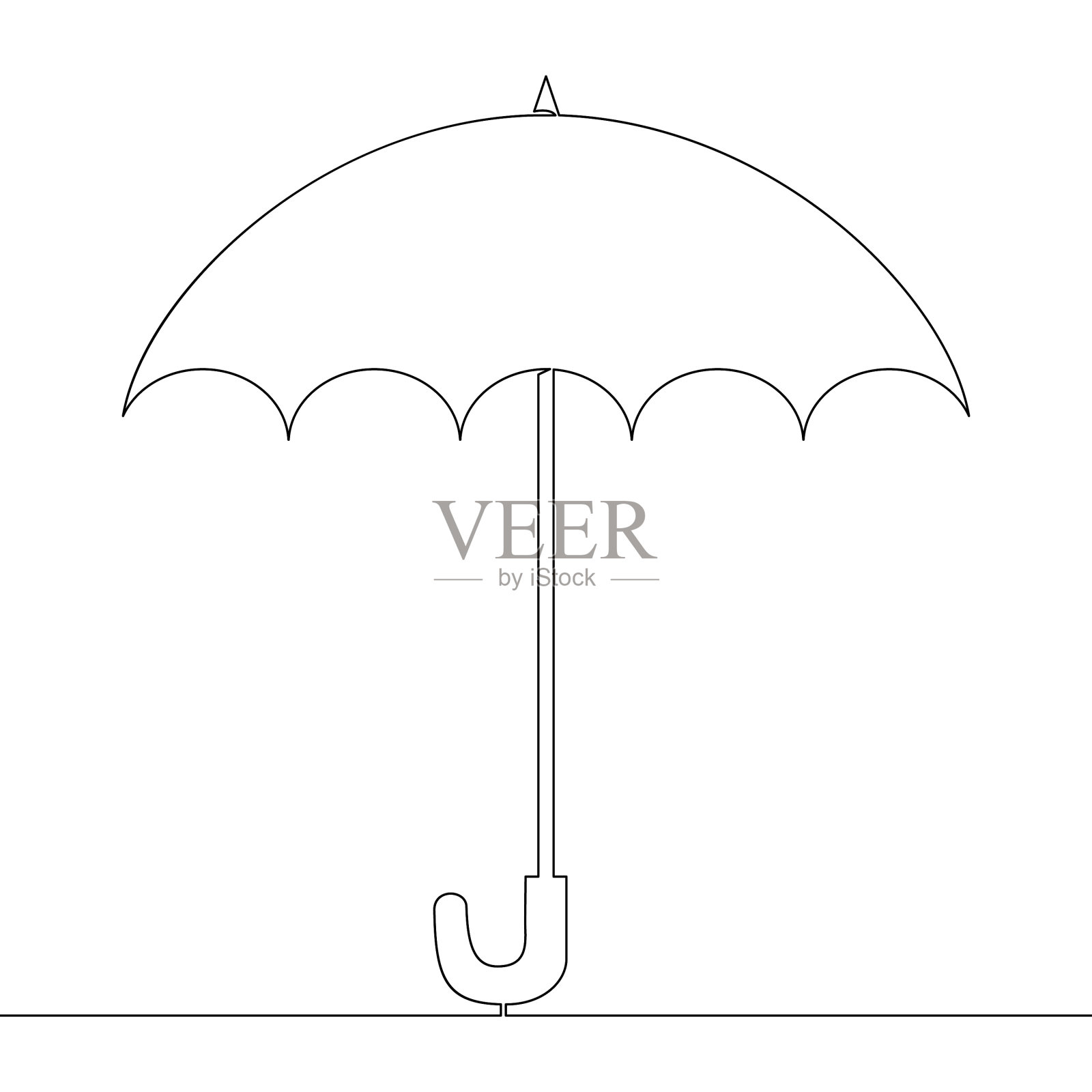 连续的单线画艺术伞概念插画图片素材