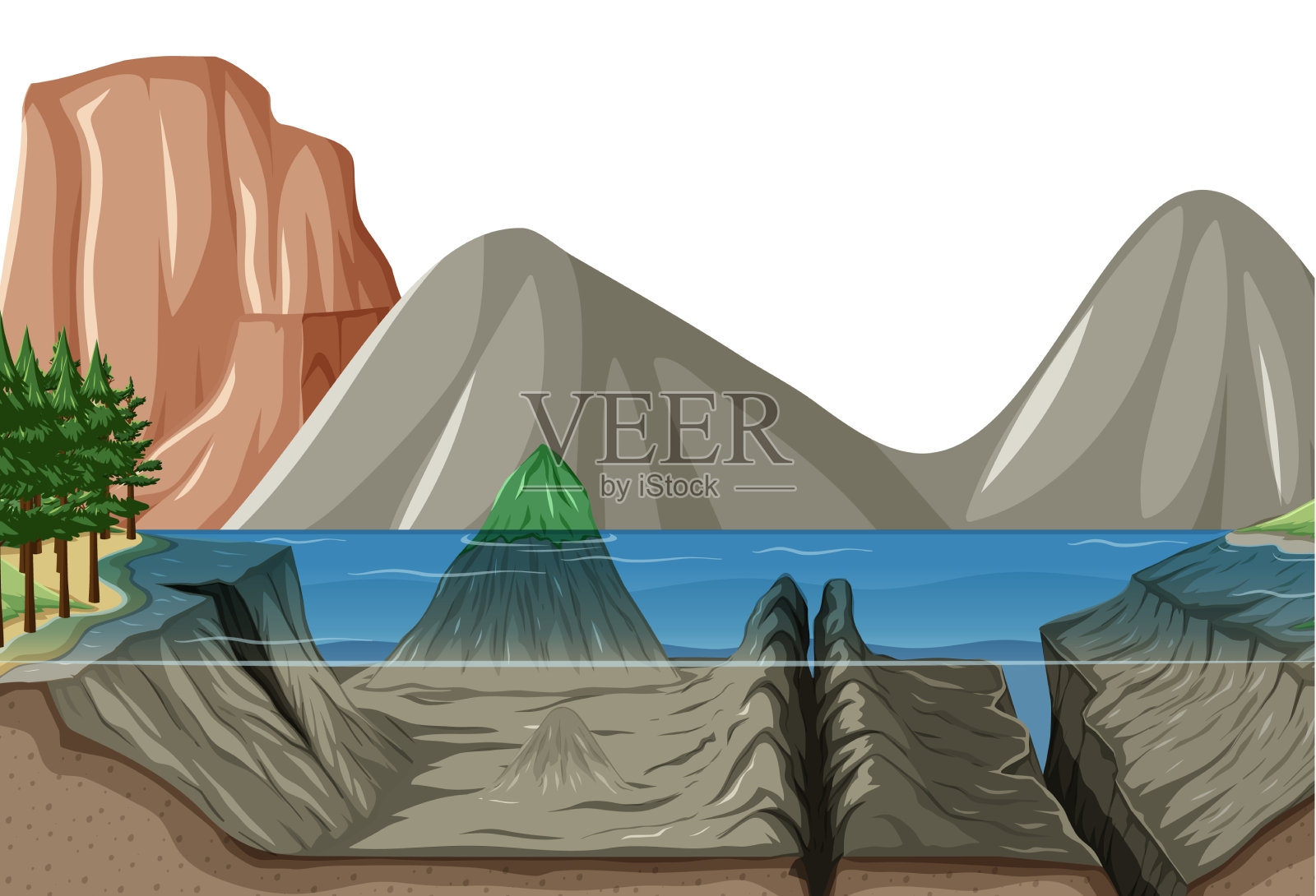 水下湖泊的自然景观设计元素图片