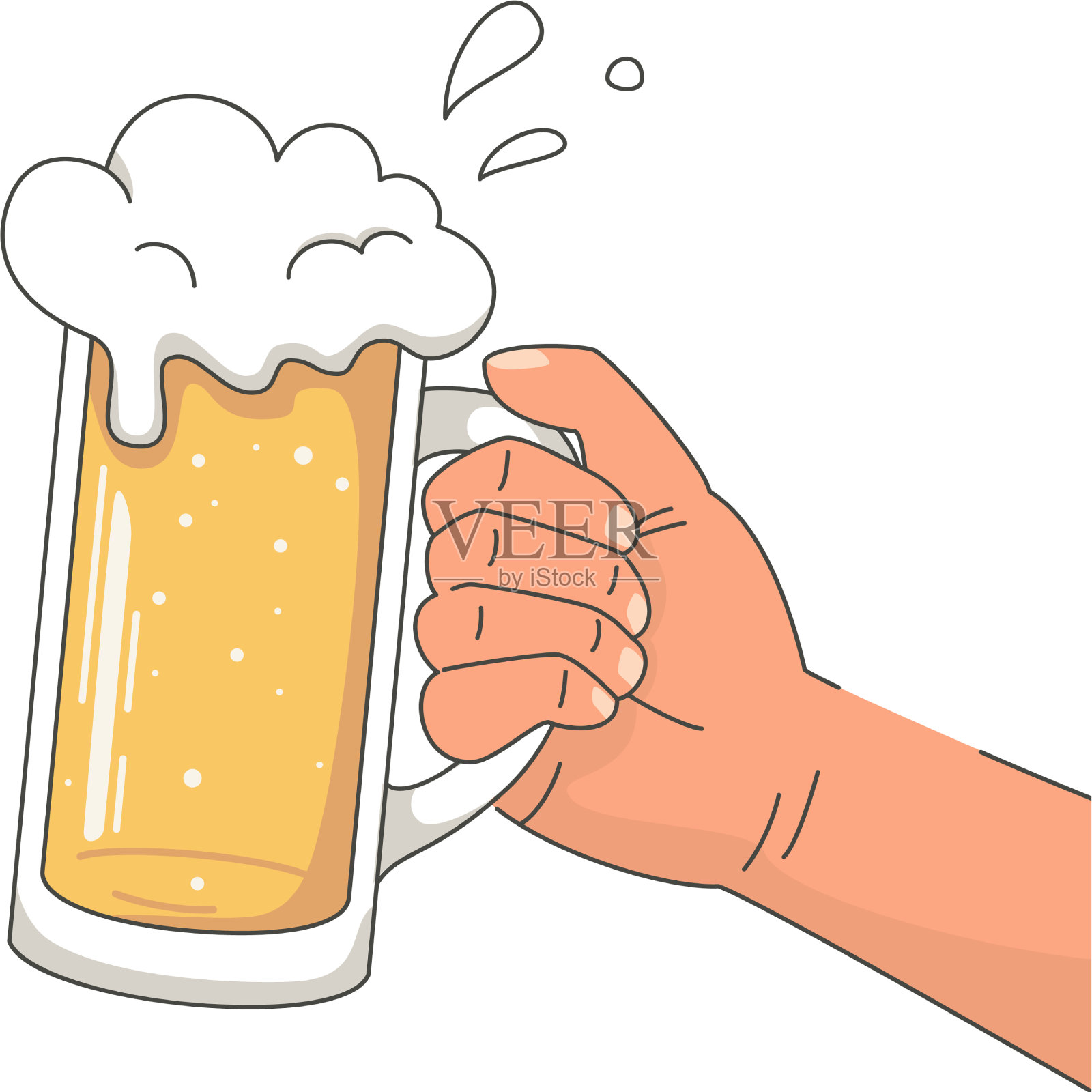 手拿啤酒杯设计元素图片