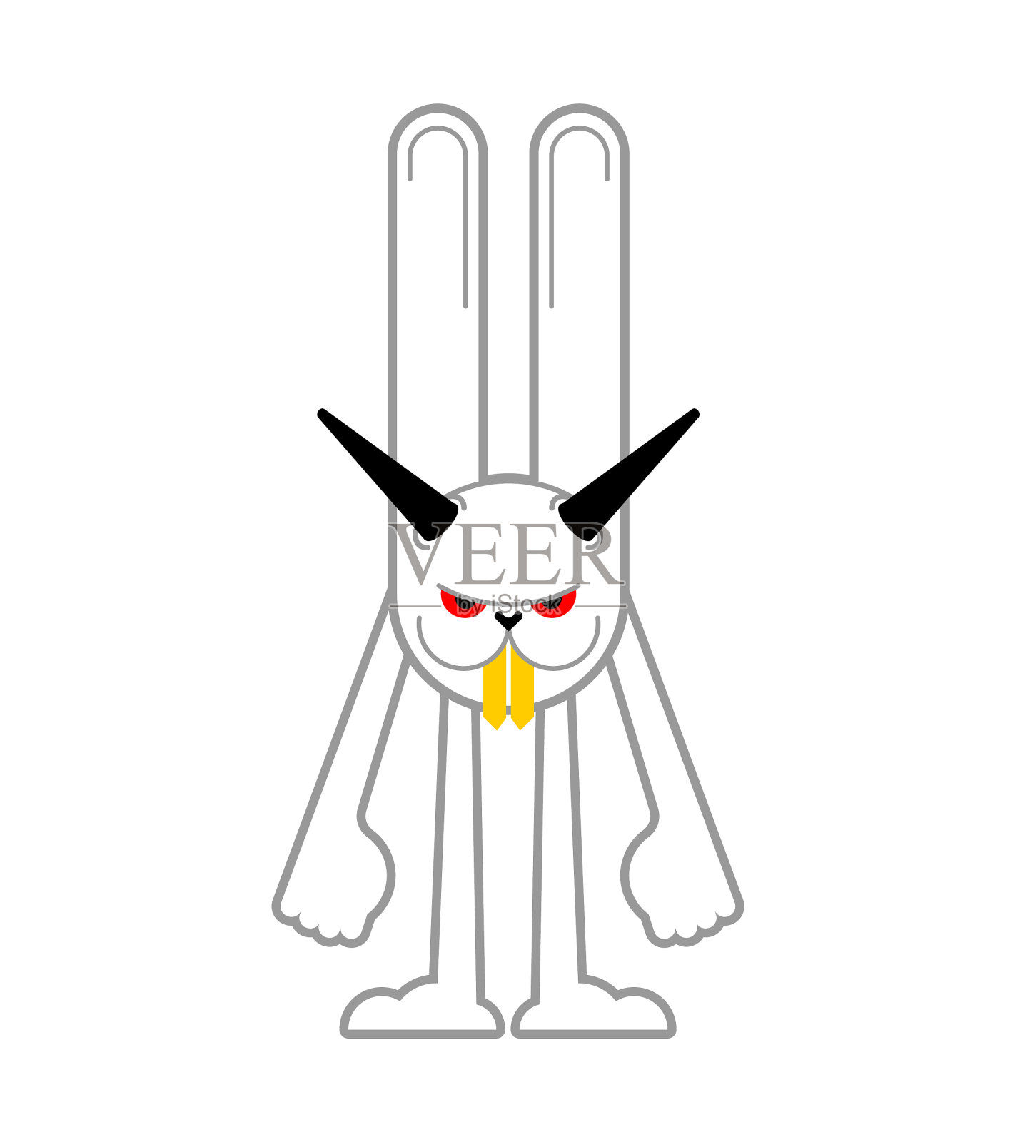 愤怒的兔子疯狂的兔子魔鬼兔子疯狂的动物设计元素图片