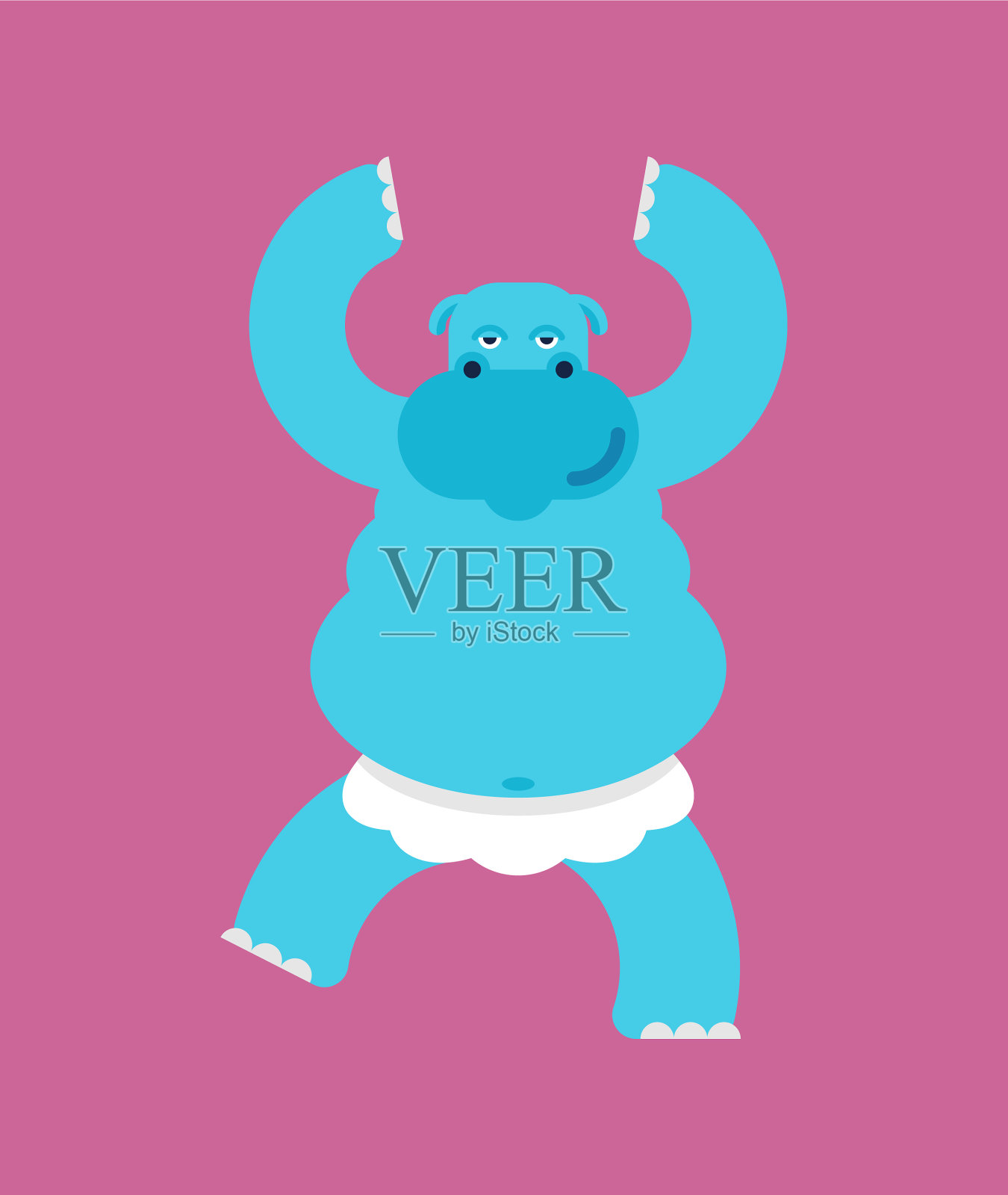 河马芭蕾舞演员河马芭蕾舞海牛在插画图片素材