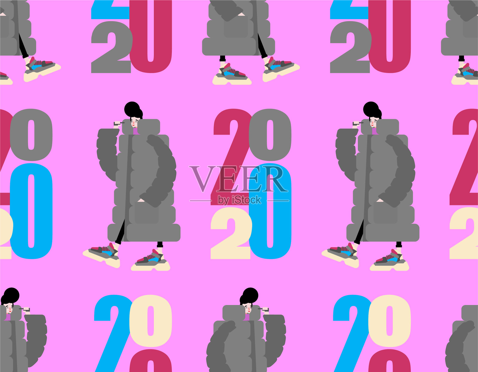 2020年款式无缝时尚男士高跟插画图片素材