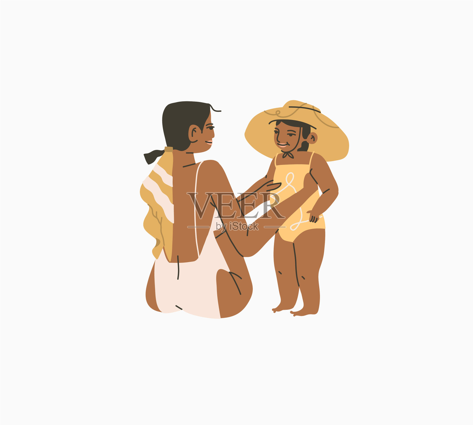 手绘抽象库存图形夏季插画图片素材