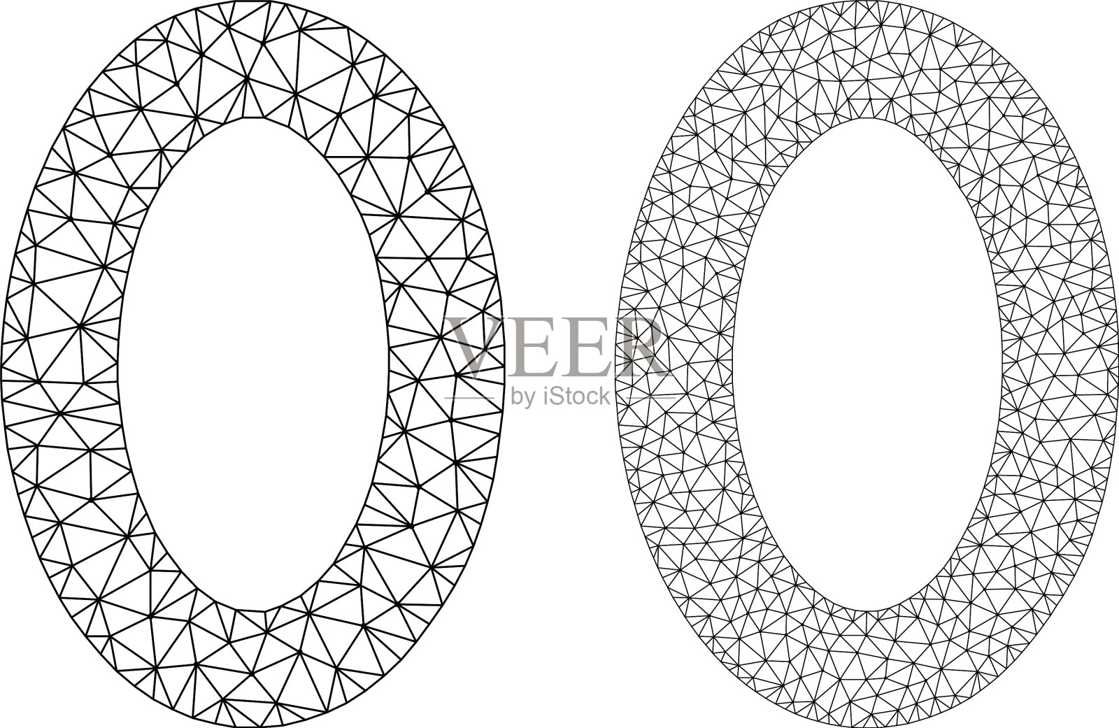 数字零图标-多边形网格插画图片素材