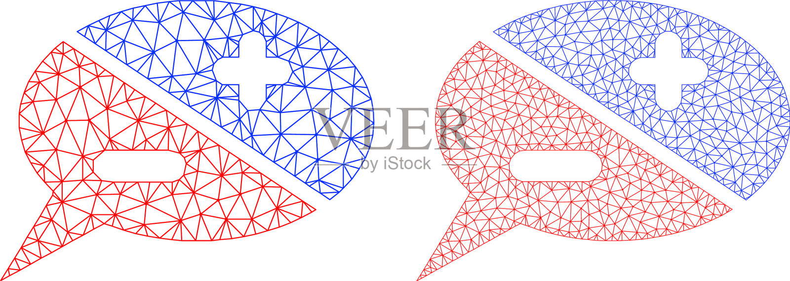 聊天参数图标-三角形网格插画图片素材