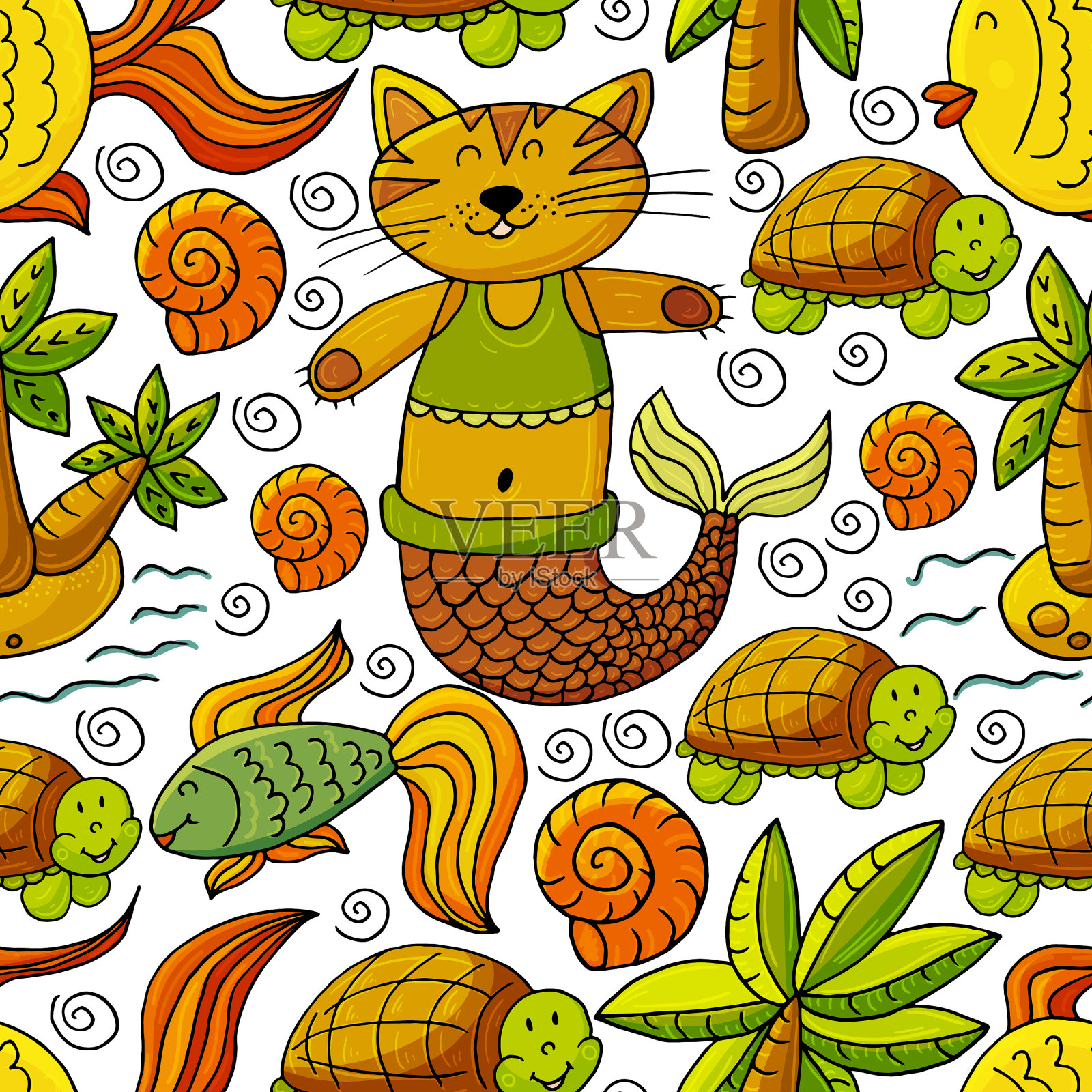 海洋水下世界海洋剪贴画插画图片素材