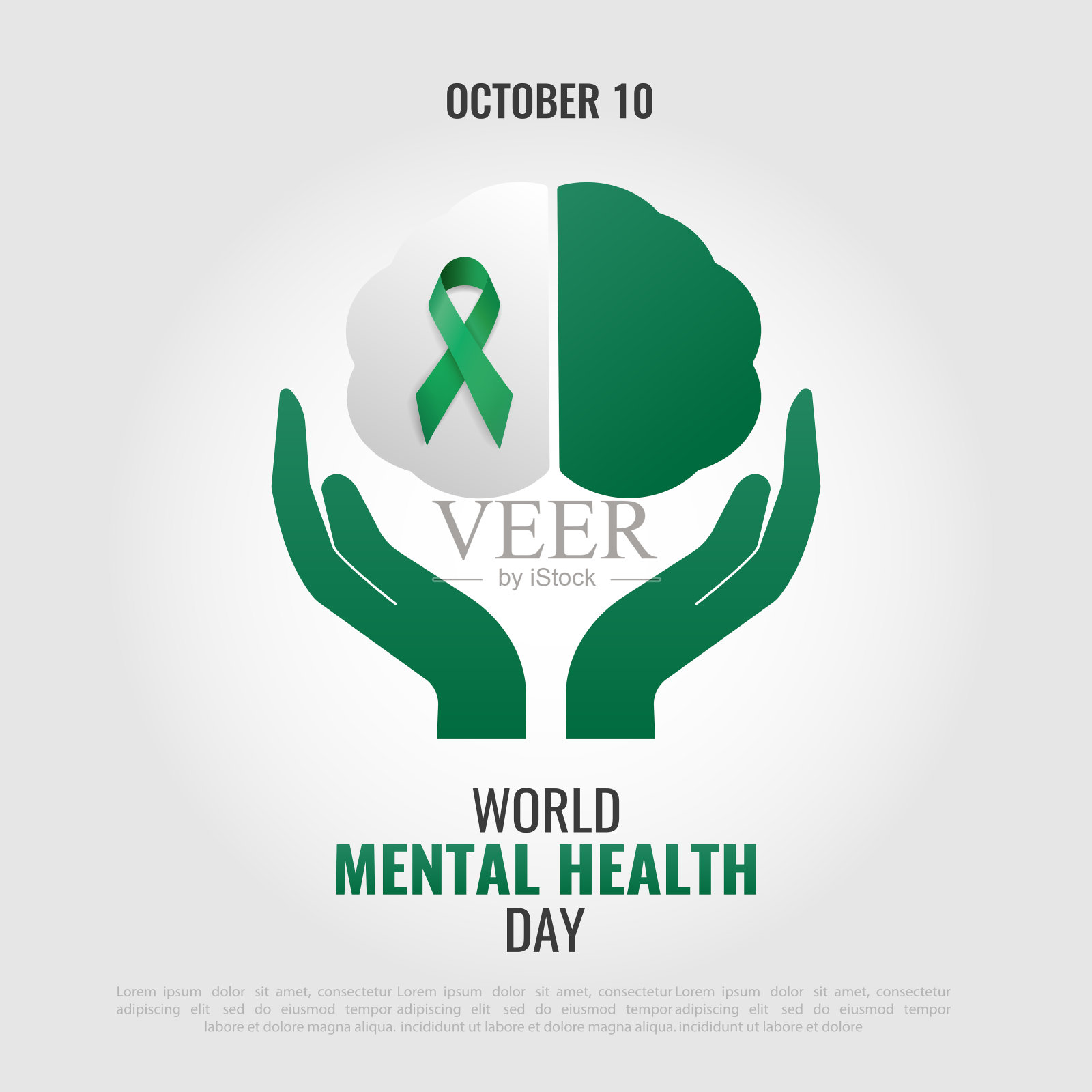 精神健康日插画图片素材