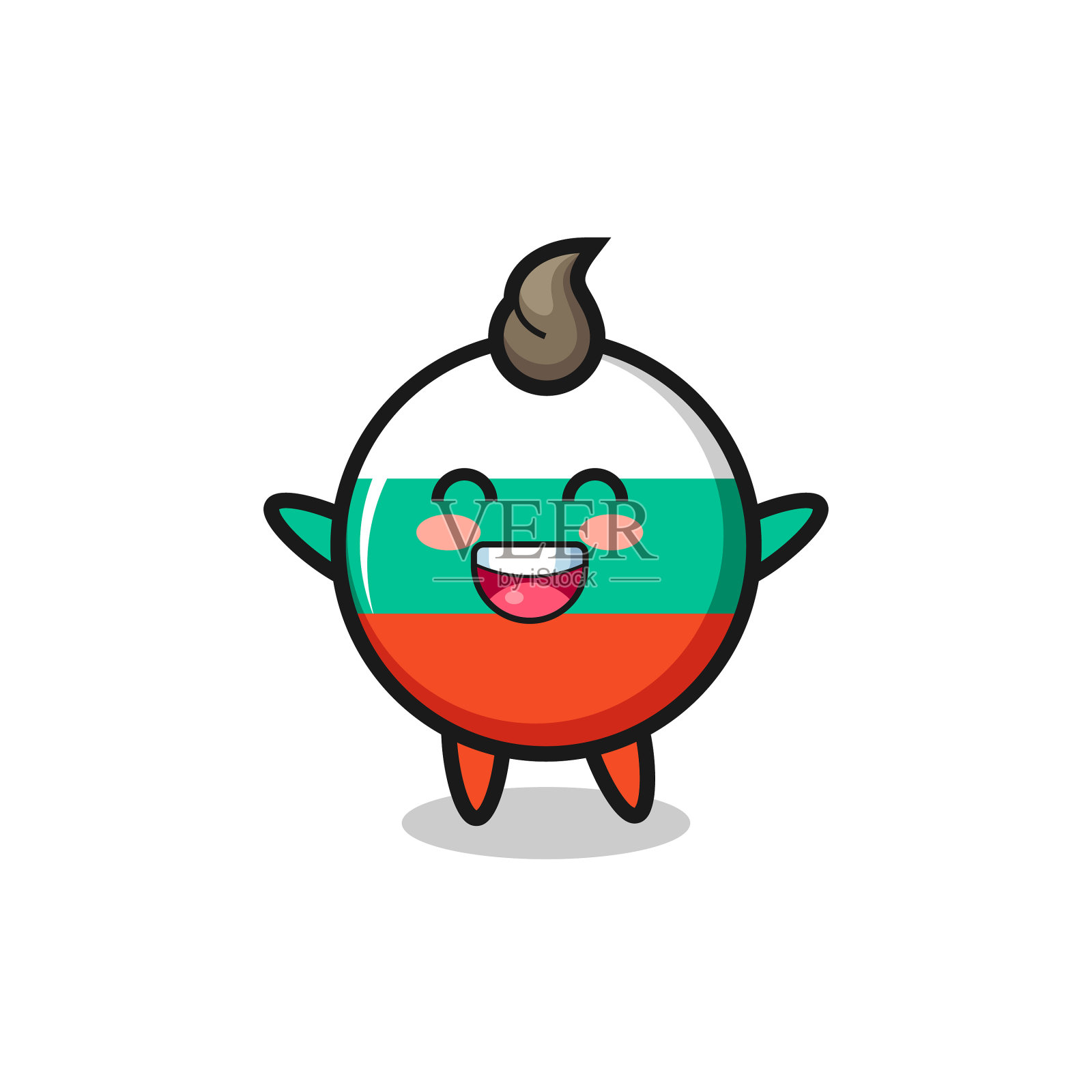 快乐宝贝保加利亚国旗徽章卡通人物插画图片素材