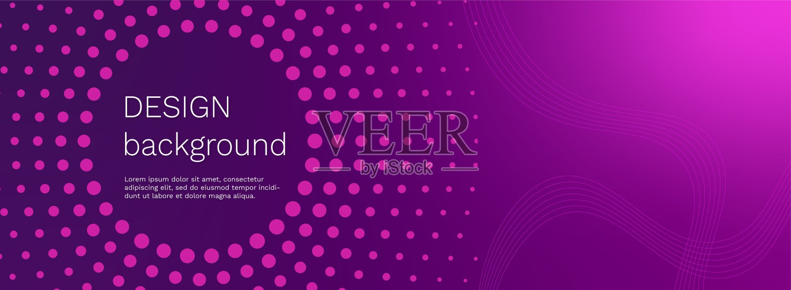 蓝色抽象向量业务长横幅模板。商业最小的背景与半色调圆形框架插画图片素材