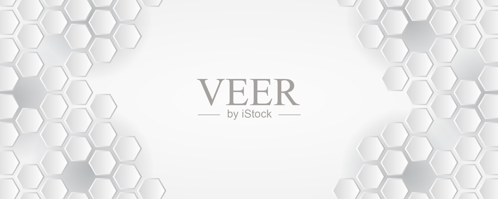 展示或横幅的技术概念。带有阴影效果的灰色六边形背景。插画图片素材