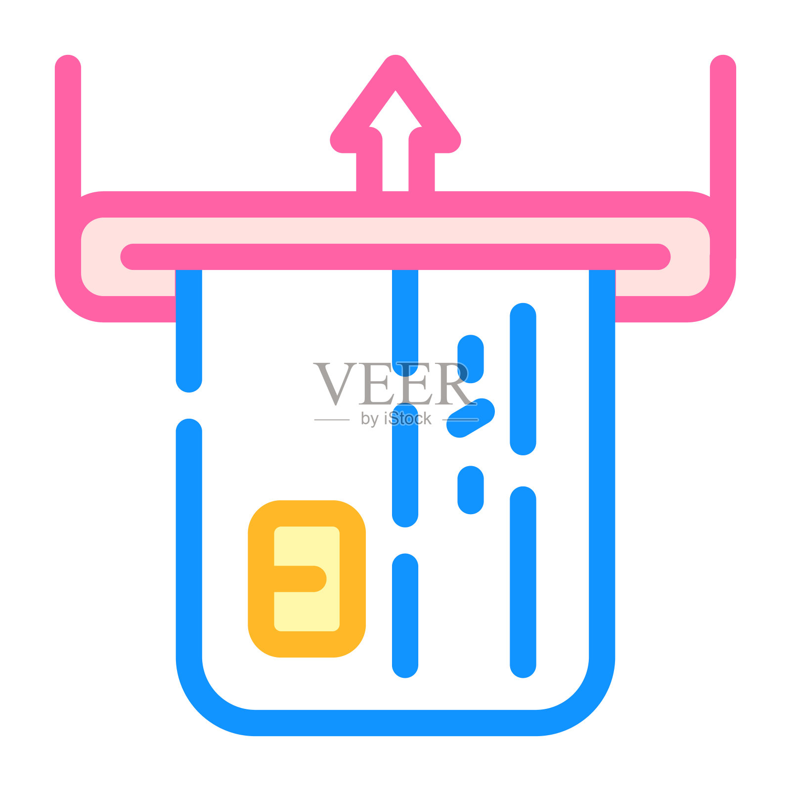卡接受彩色图标矢量插图图标素材