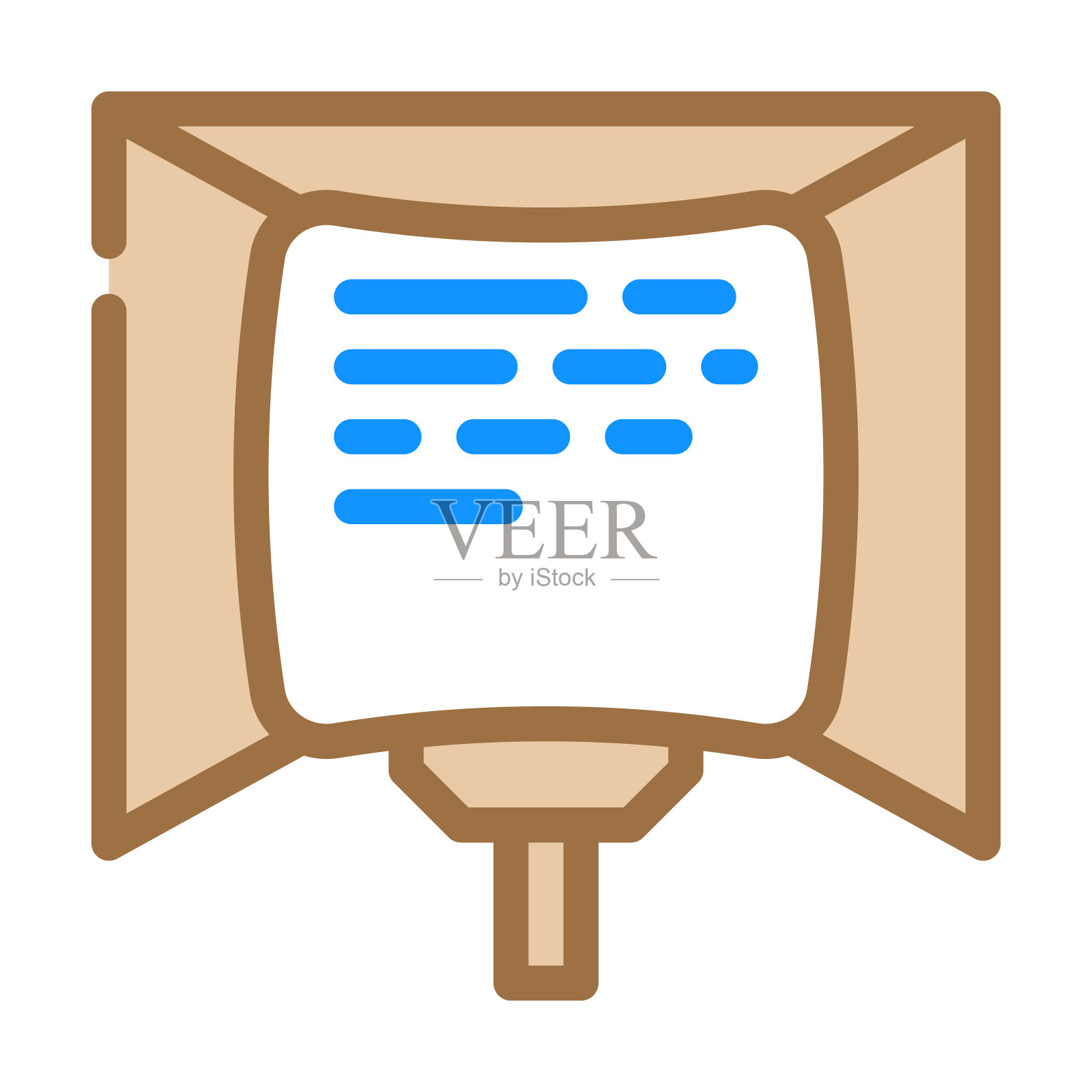 提词器电子设备彩色图标矢量插图图标素材