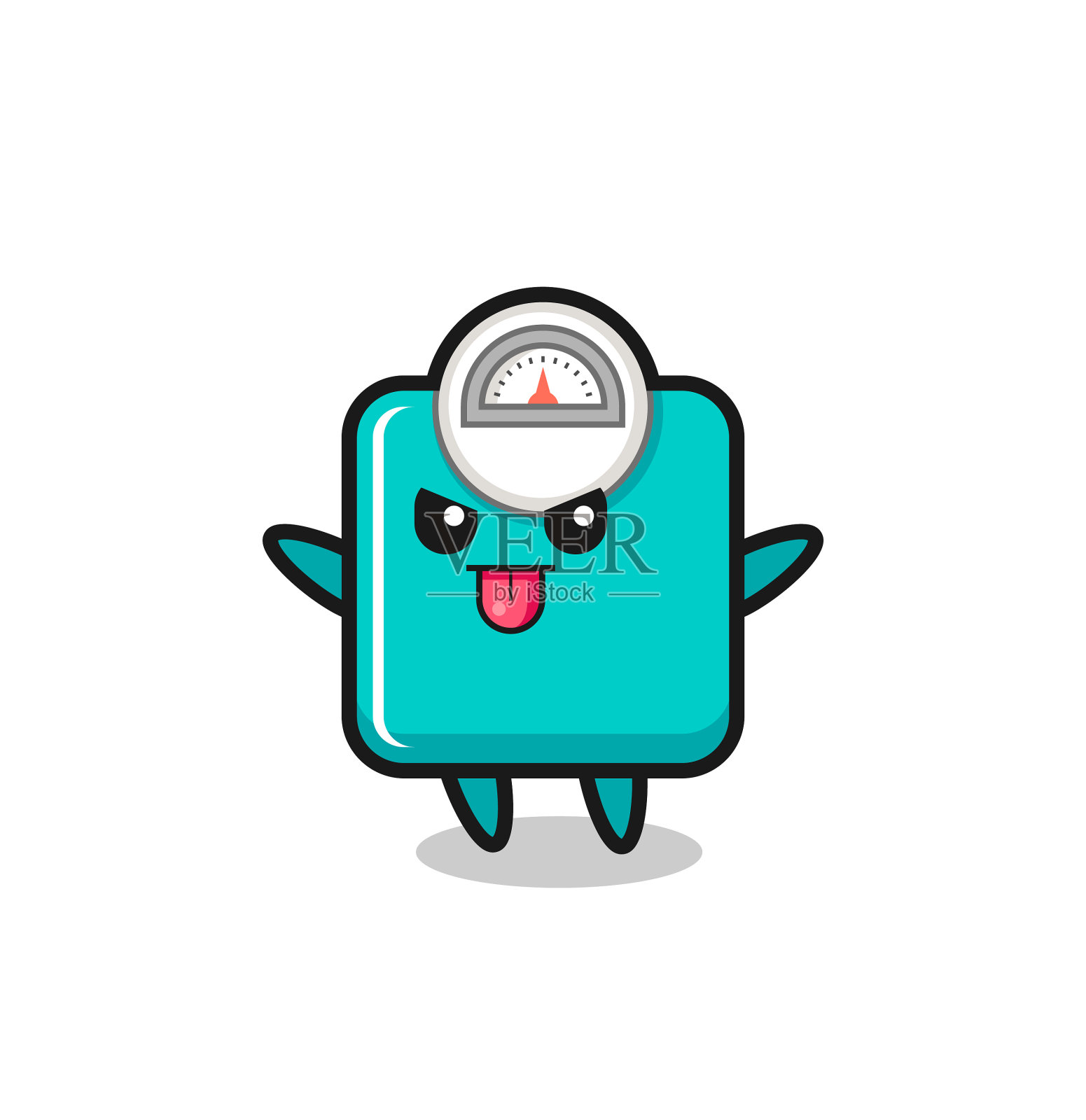 调皮的体重秤在嘲笑的姿态设计元素图片