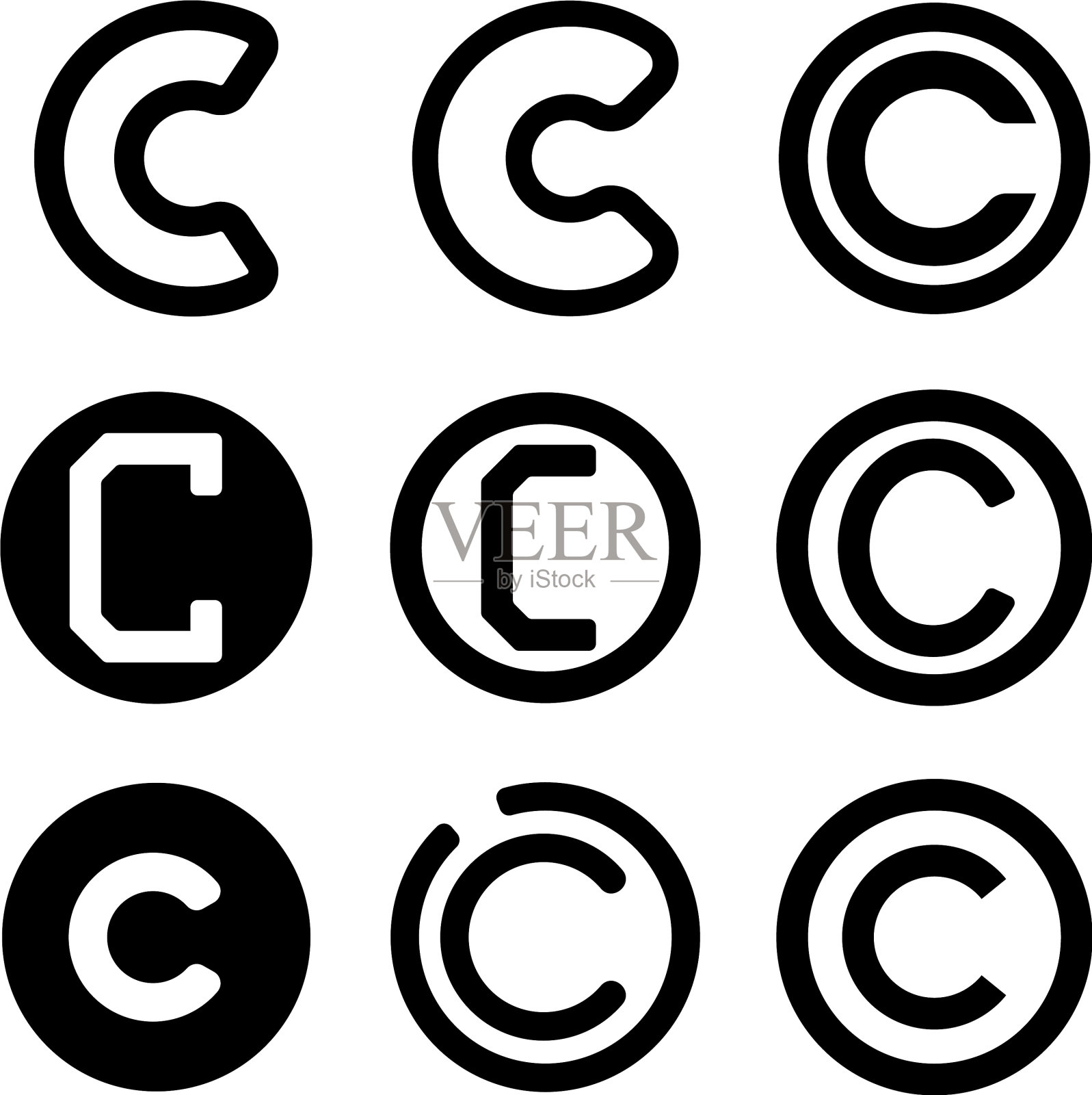 版权图标设置插画图片素材