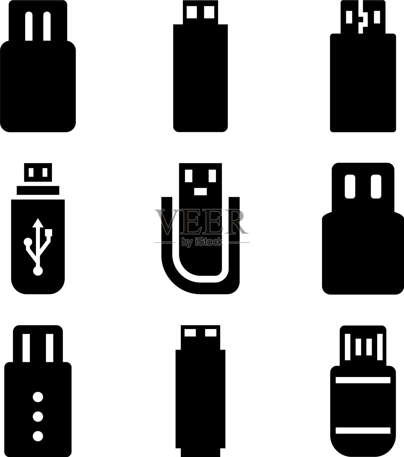 闪存盘图标集图标素材