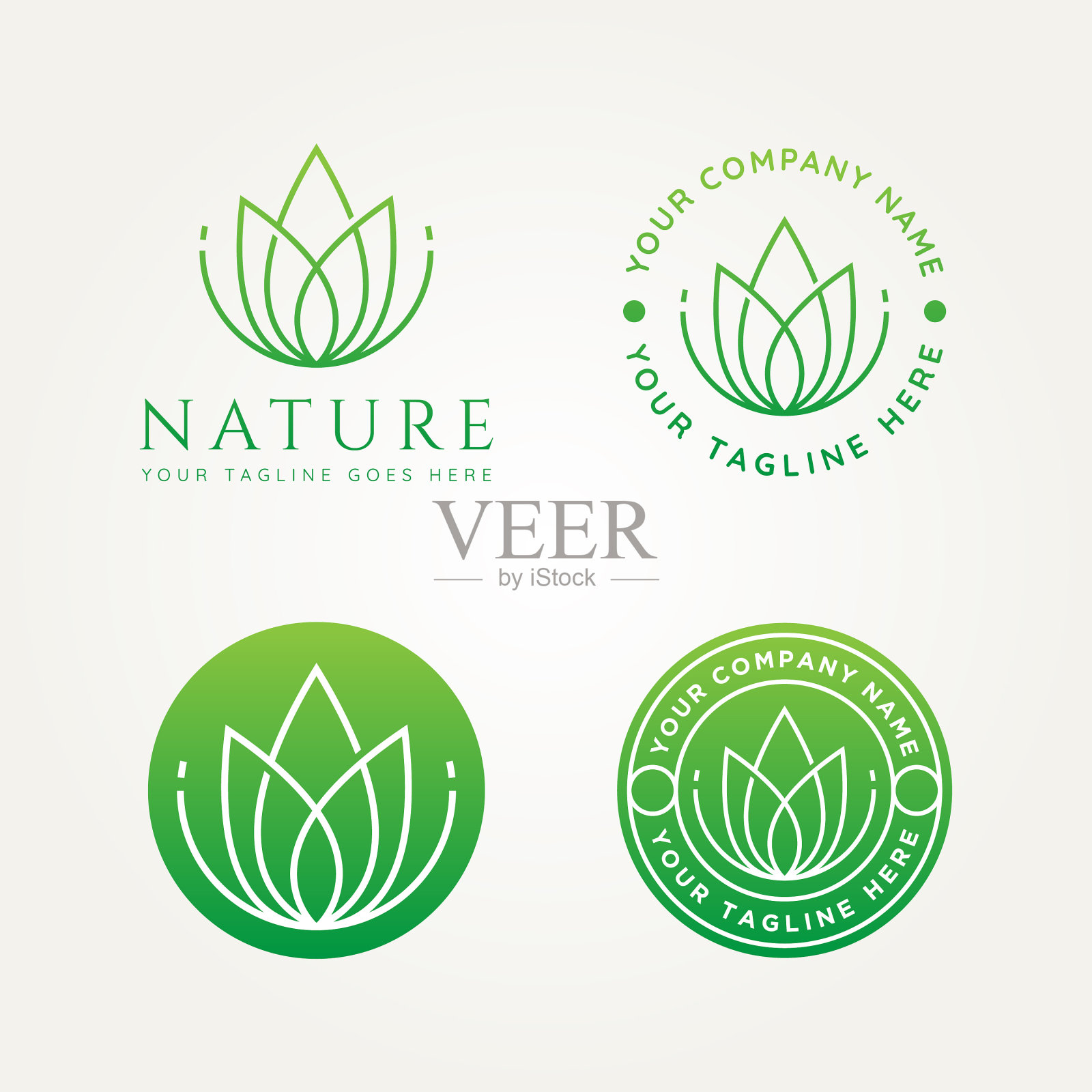 集自然标志极简线条艺术标志图标素材