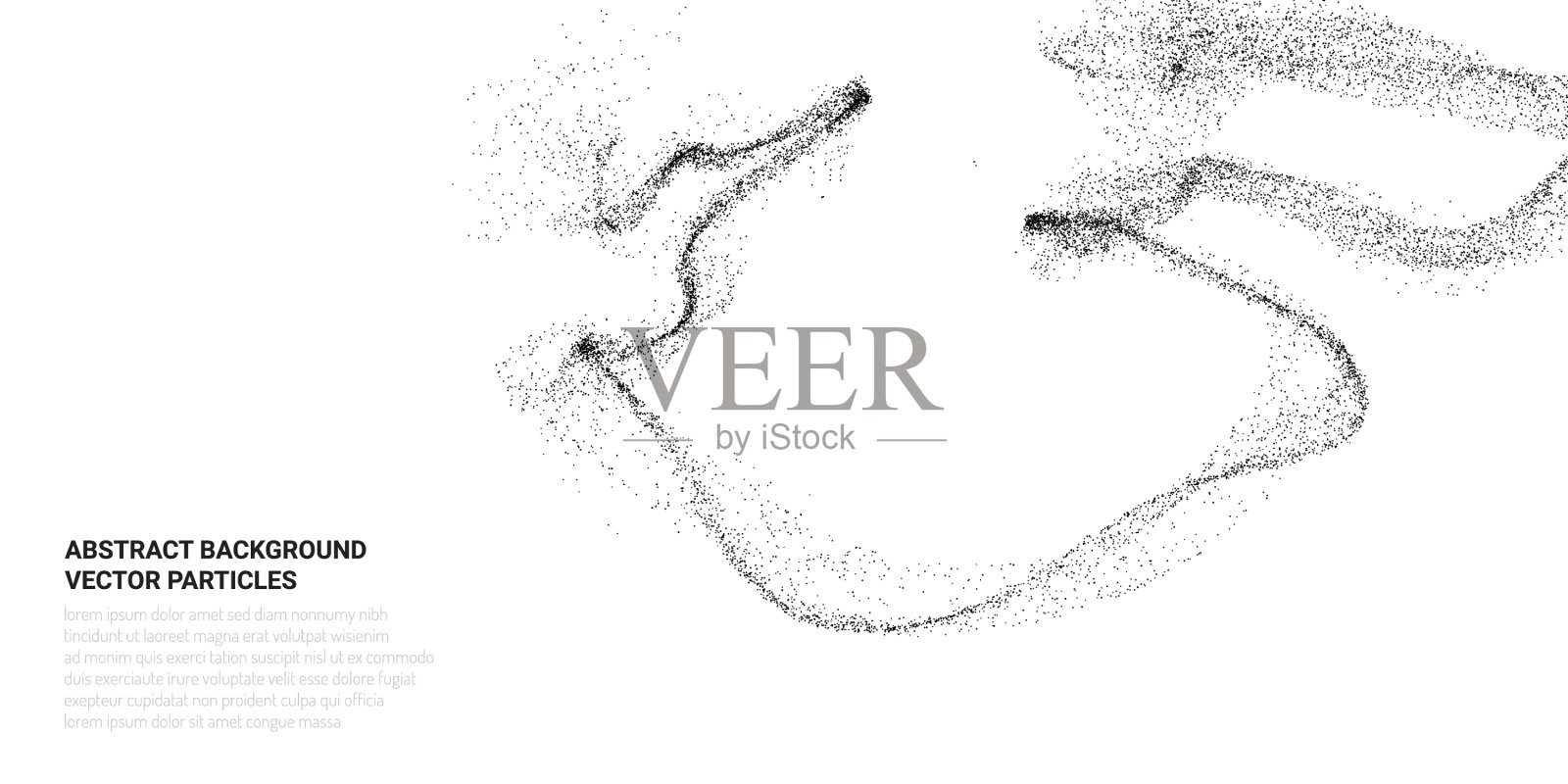 摘要基于颗粒流运动的三维图像插画图片素材