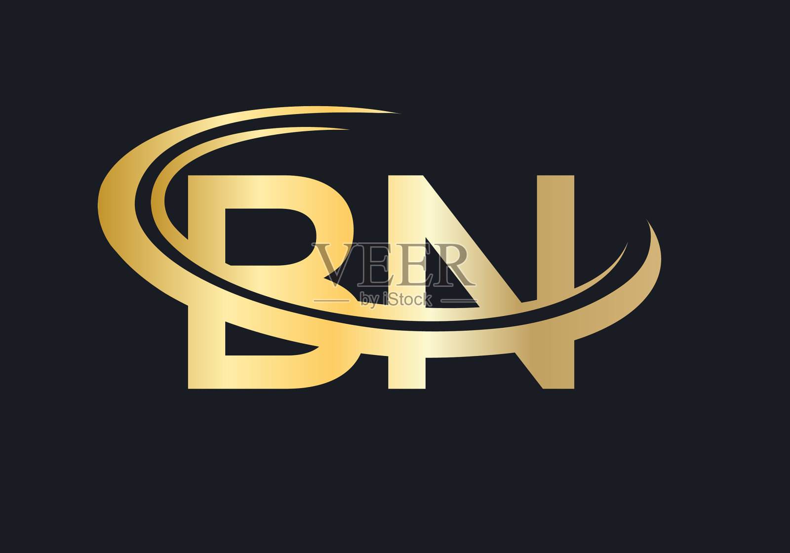 优质的bn字母标识设计插画图片素材