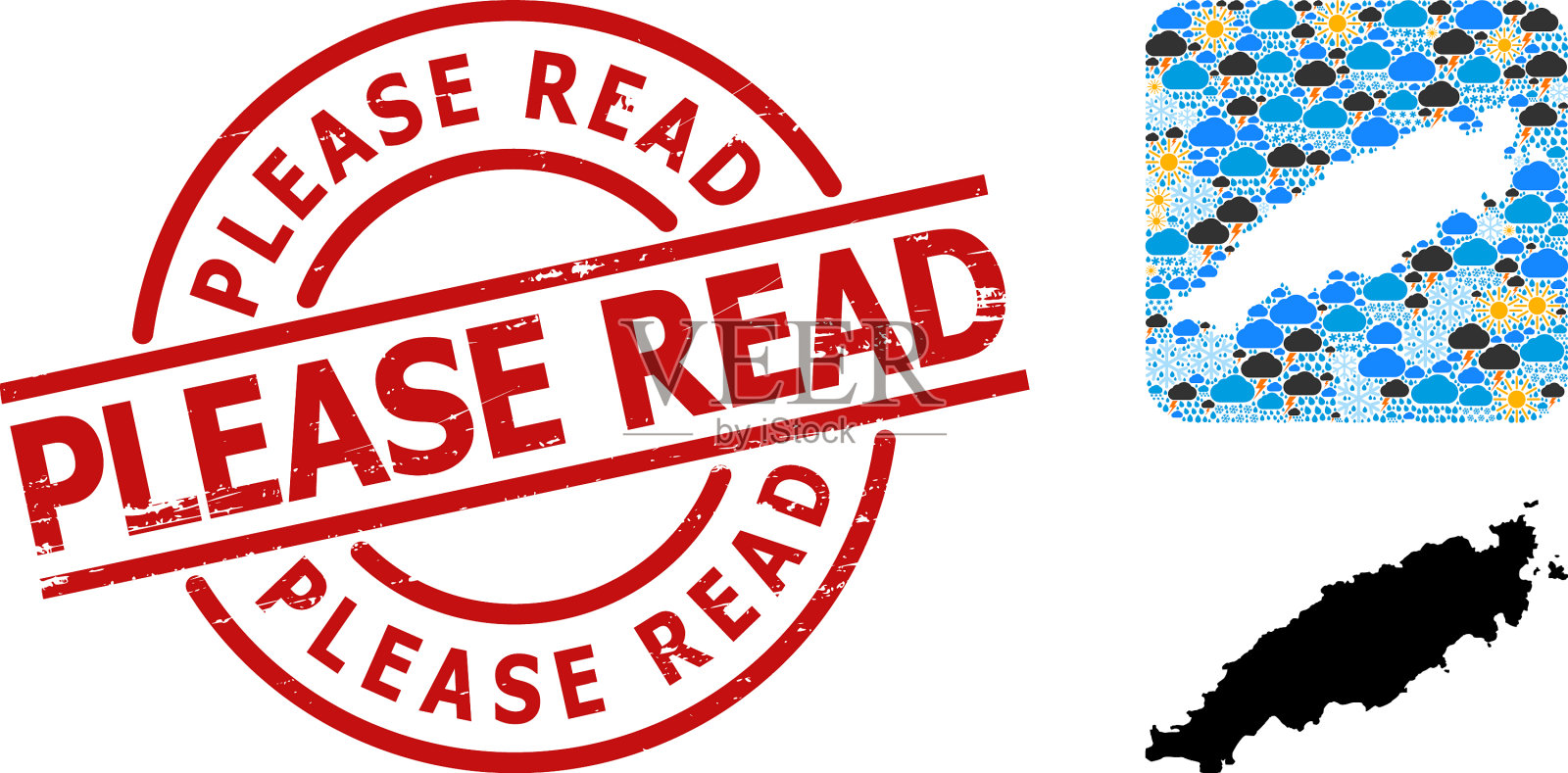 垃圾请阅读密封和洞天气模式插画图片素材