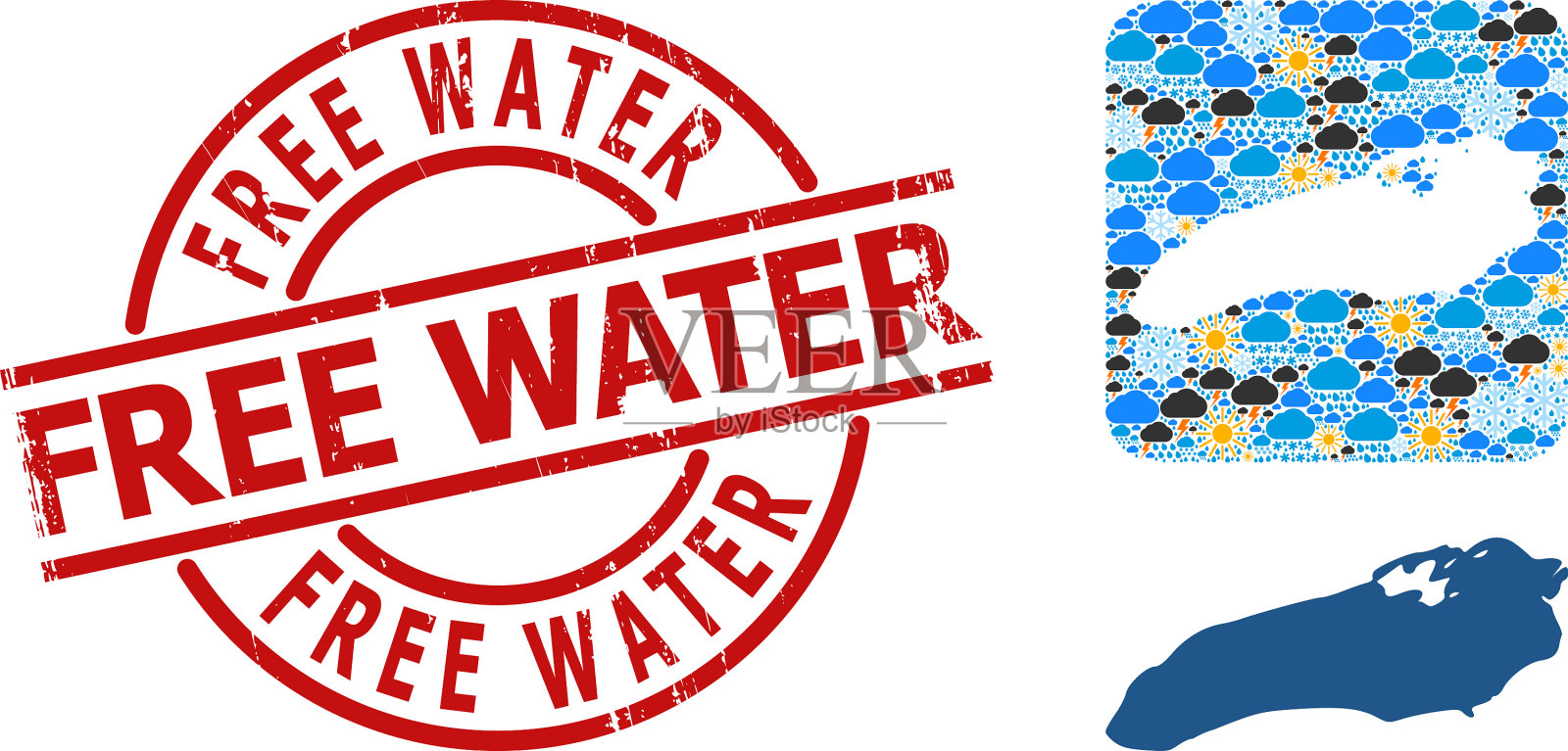 免刮水印和孔气候插画图片素材