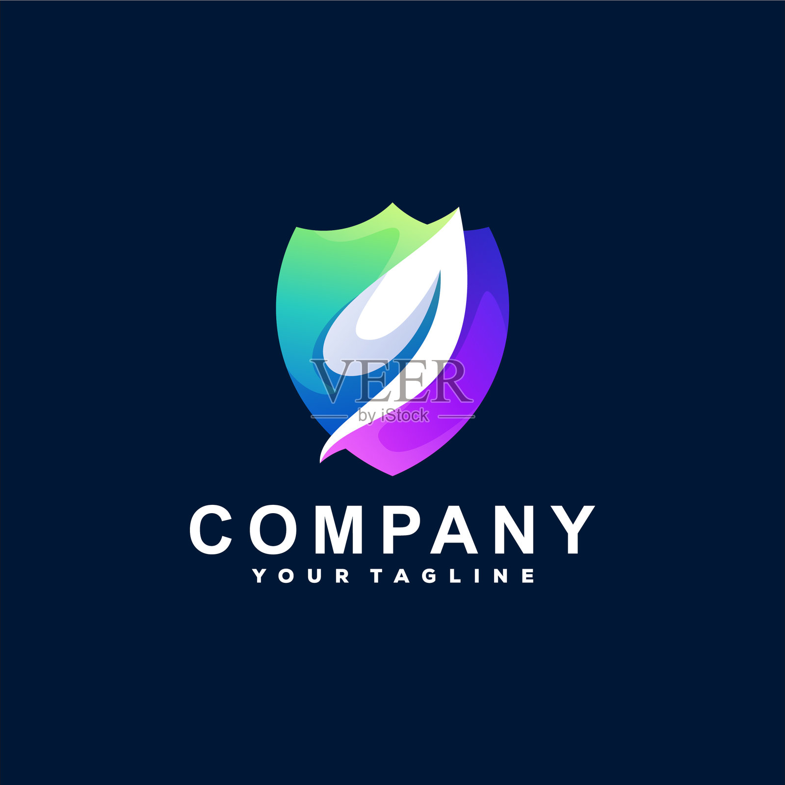 盾色渐变标志设计插画图片素材