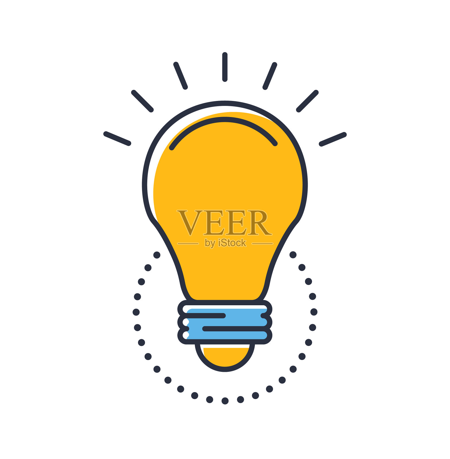 想法和灵感被隔离在白色的背景上图标素材