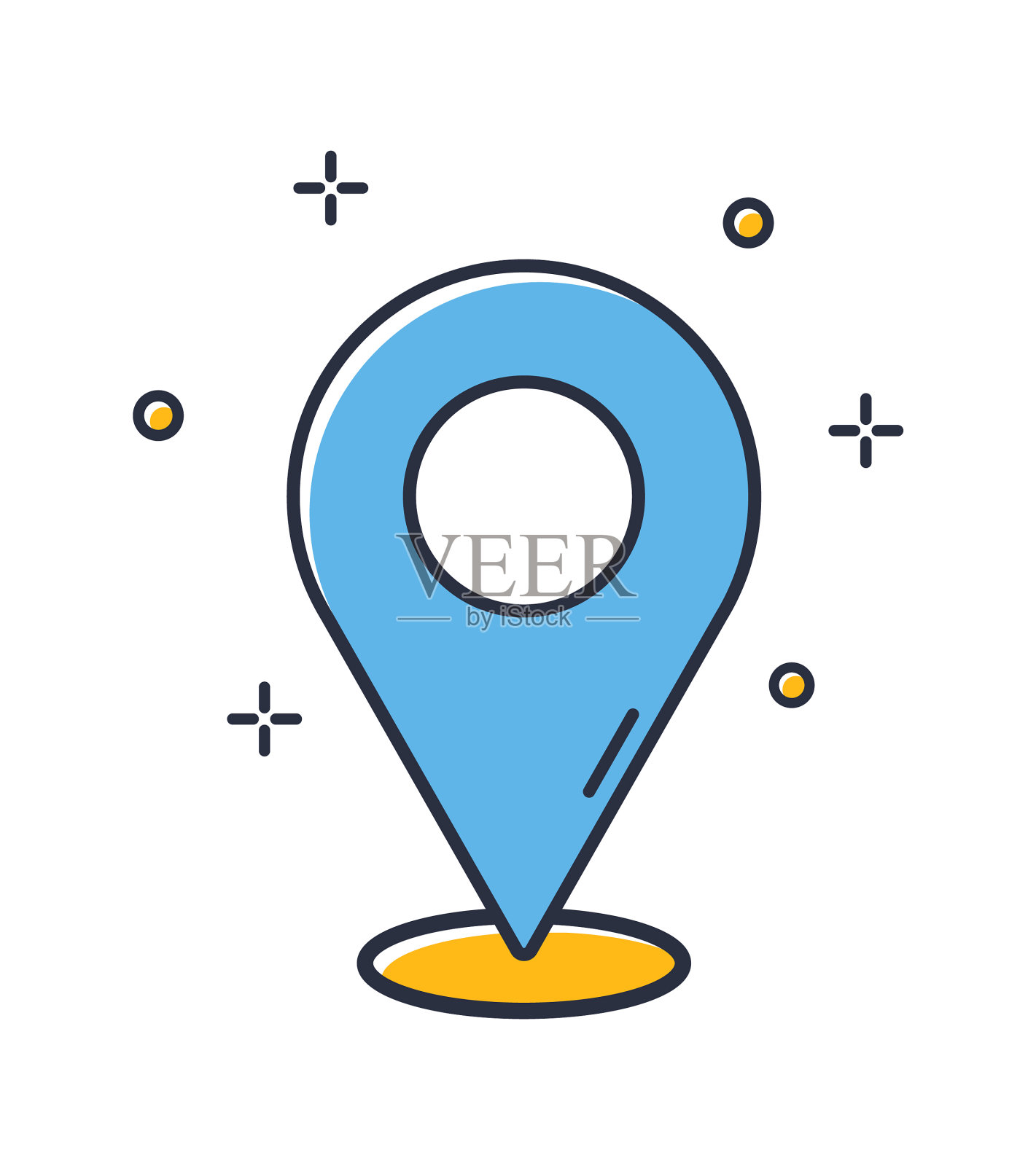 指针隔离在白色背景上插画图片素材