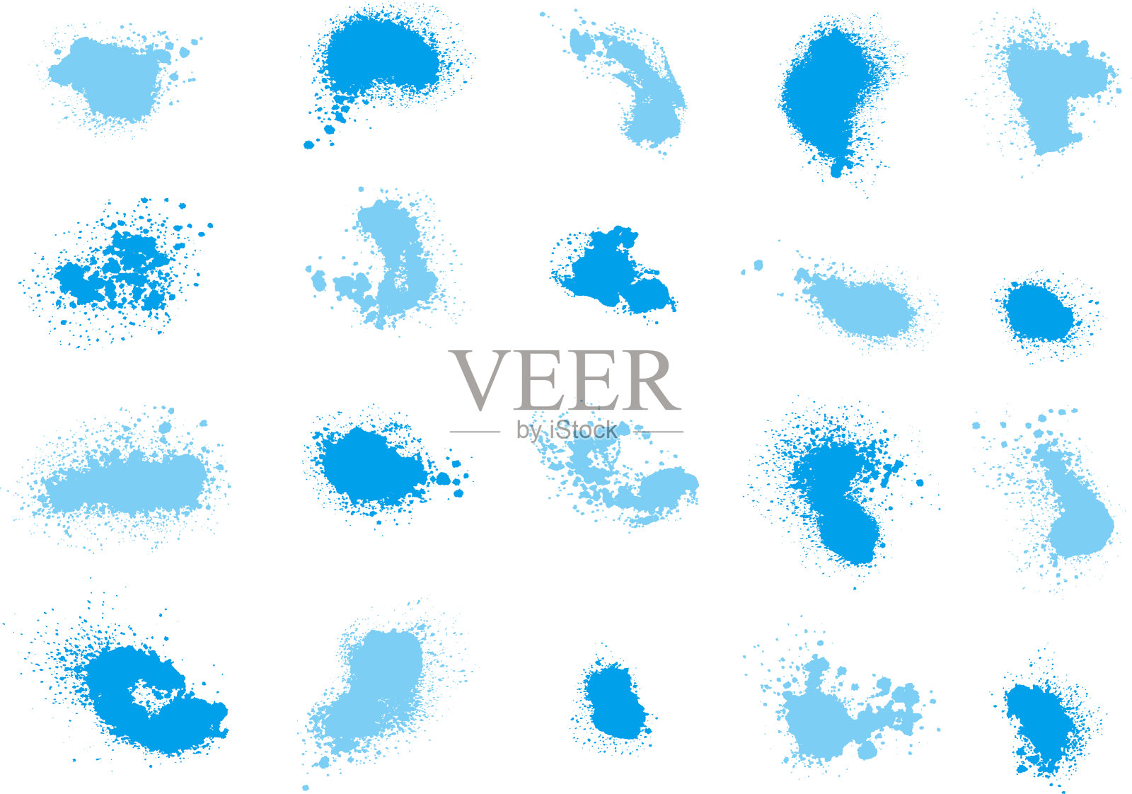 用墨水绘制的材料收集设计元素图片