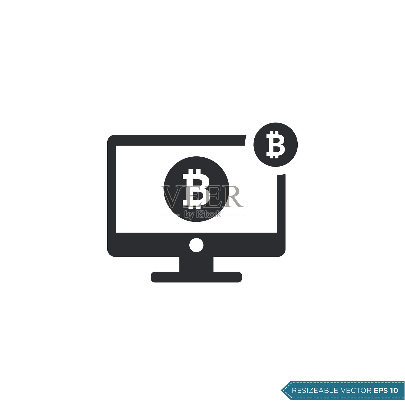 钱标志电脑屏幕图标矢量模板平面设计插画图片素材