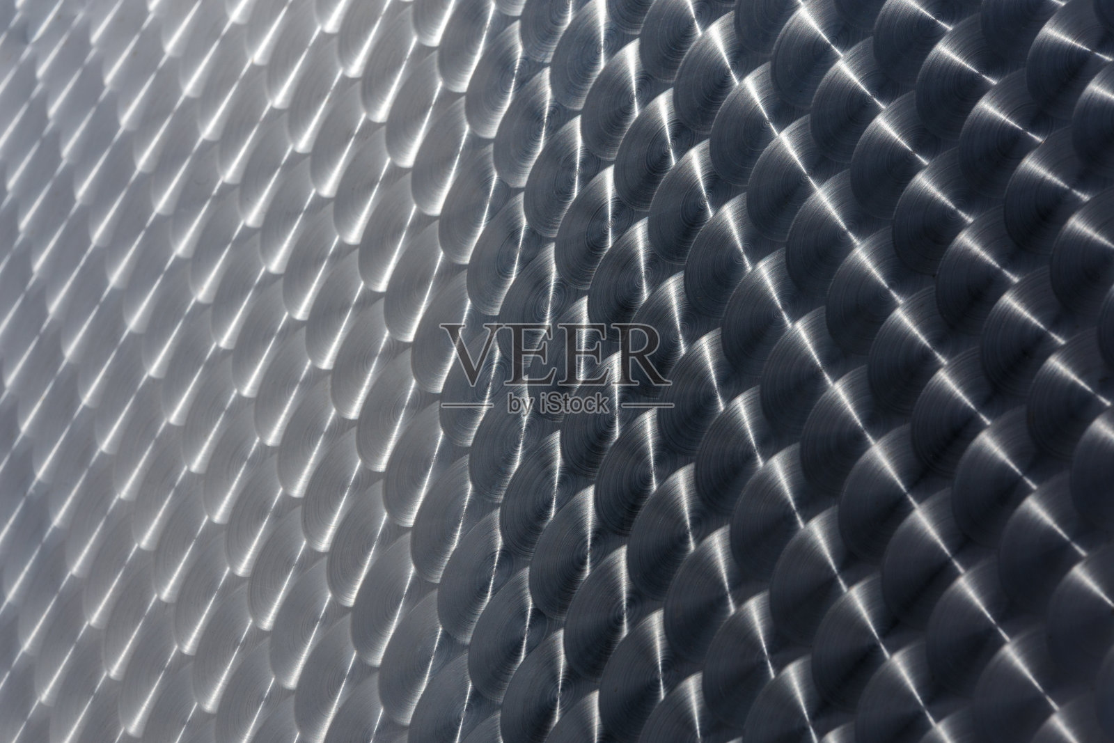 环形抛光不锈钢表面加工全框架特写背景与选择性聚焦照片摄影图片