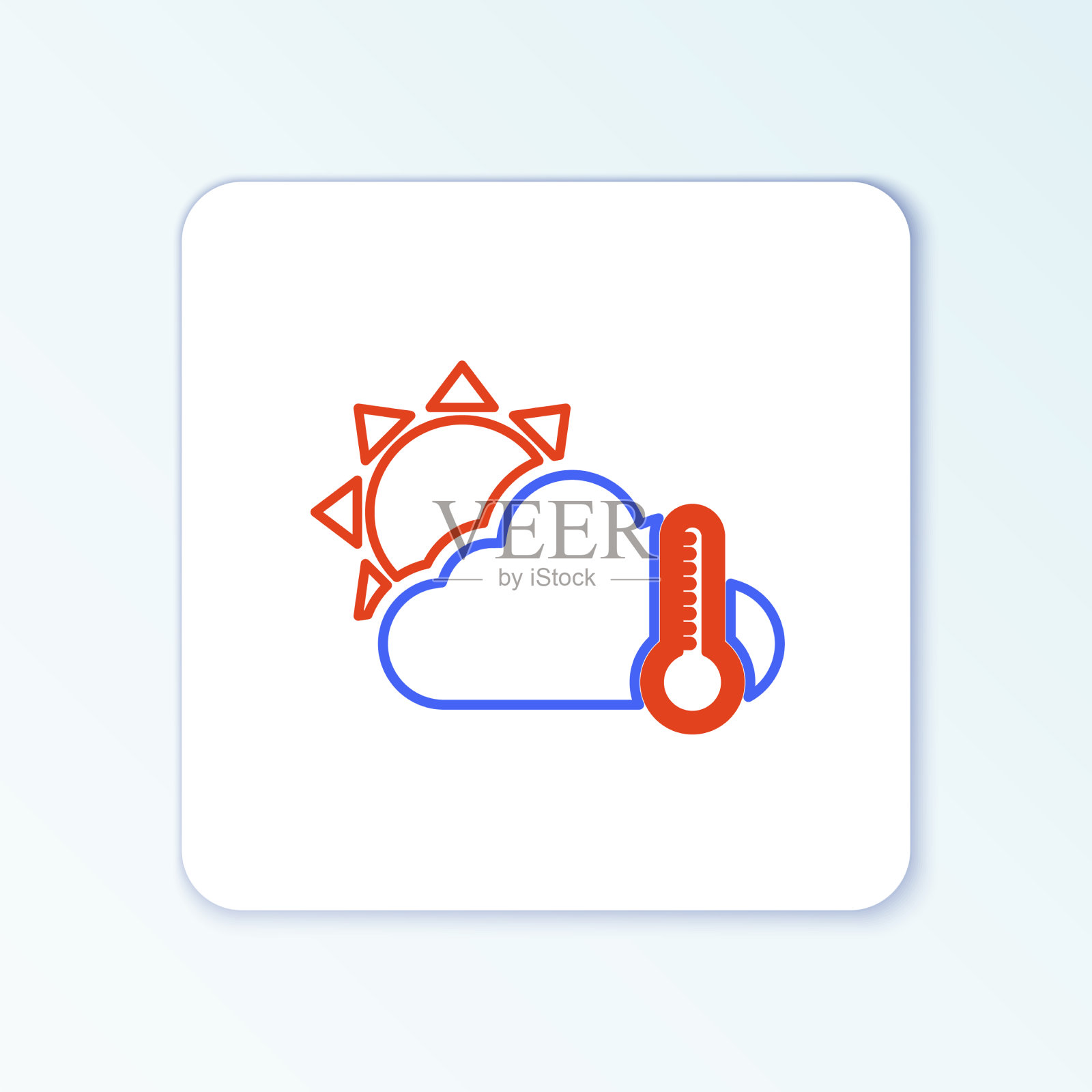 线温度计与云与太阳的图标隔离图标素材