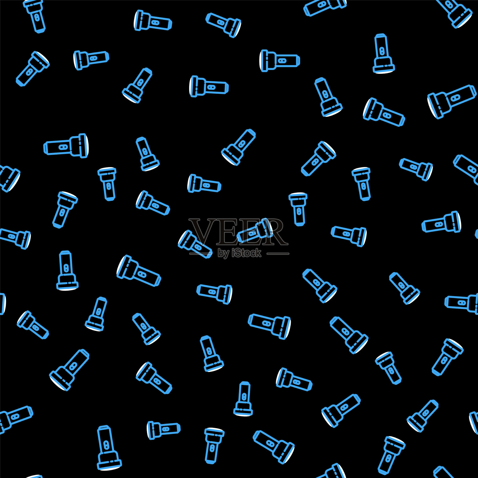 线手电筒图标隔离无缝模式上插画图片素材