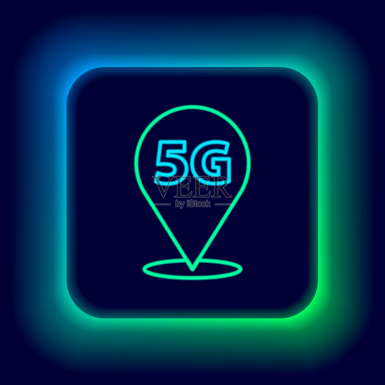 发光的霓虹灯线位置5g新无线插画图片素材