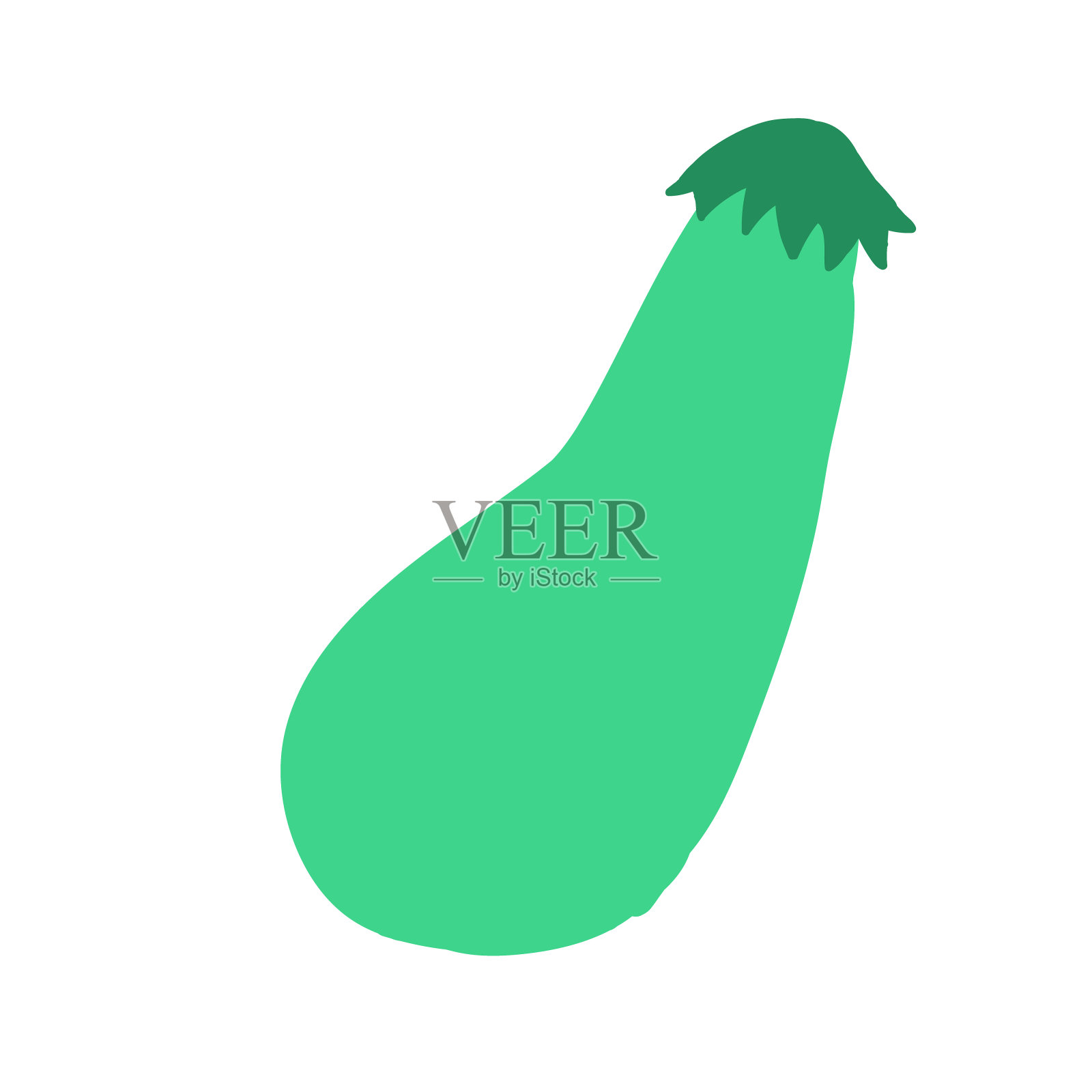 绿色西葫芦涂鸦风格的矢量元素。handdraw插图插画图片素材