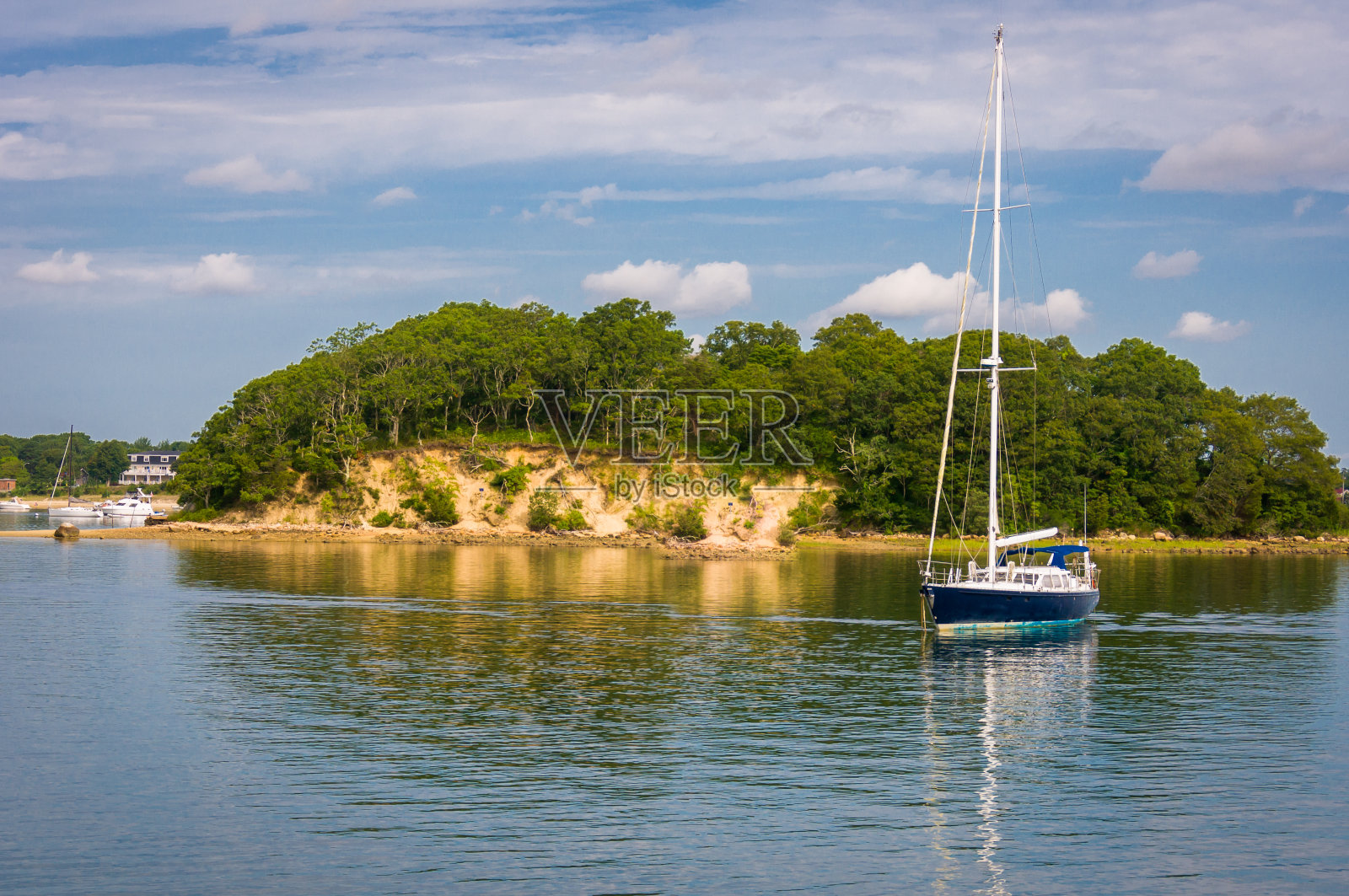 停泊在Wickets岛外照片摄影图片