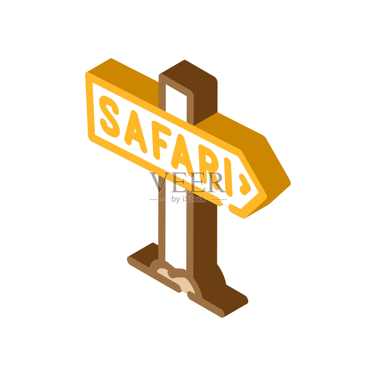 方向safari铭牌等距图标矢量插图插画图片素材